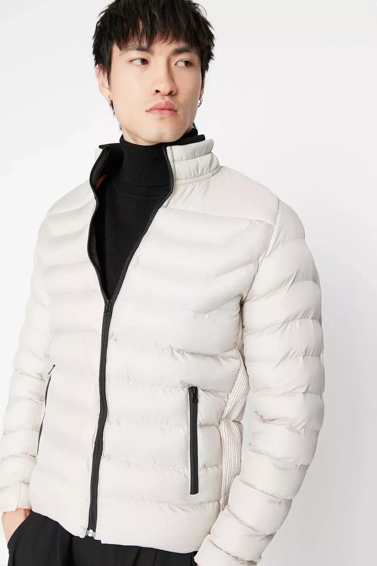 Beige Winter Puffer Jacket, Beige, large image number 2