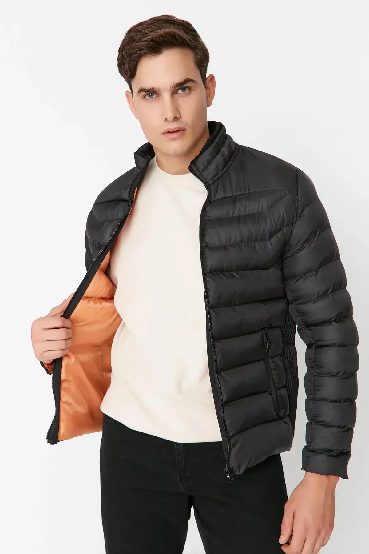 Black Windproof Coat, Black, medium