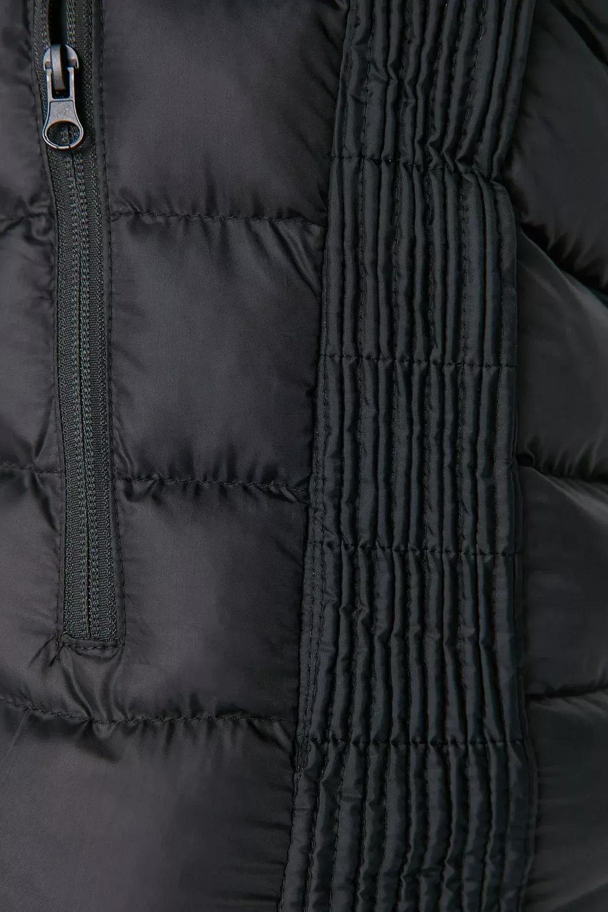 Black Windproof Coat, Black, medium