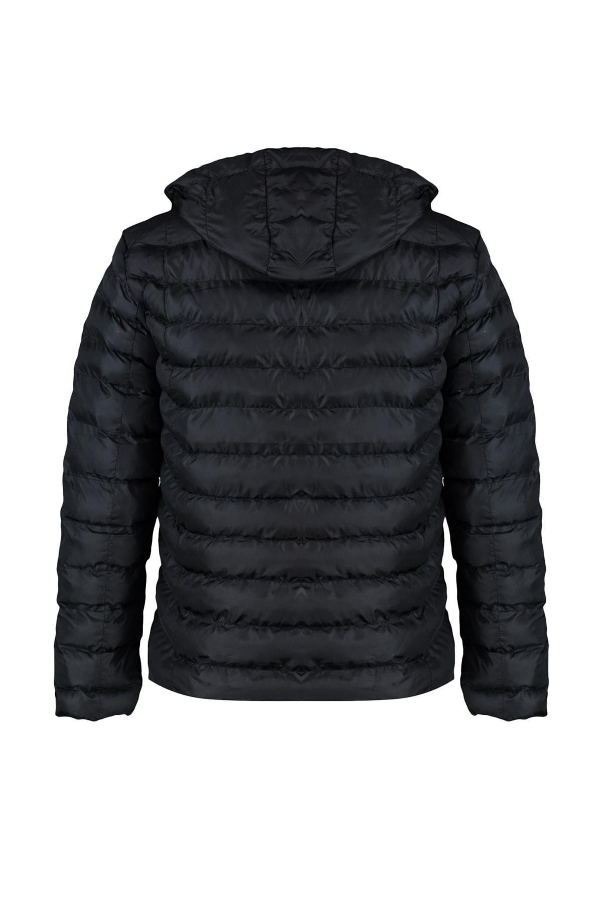 Black Puffer Hooded Jacket, , large image number 5