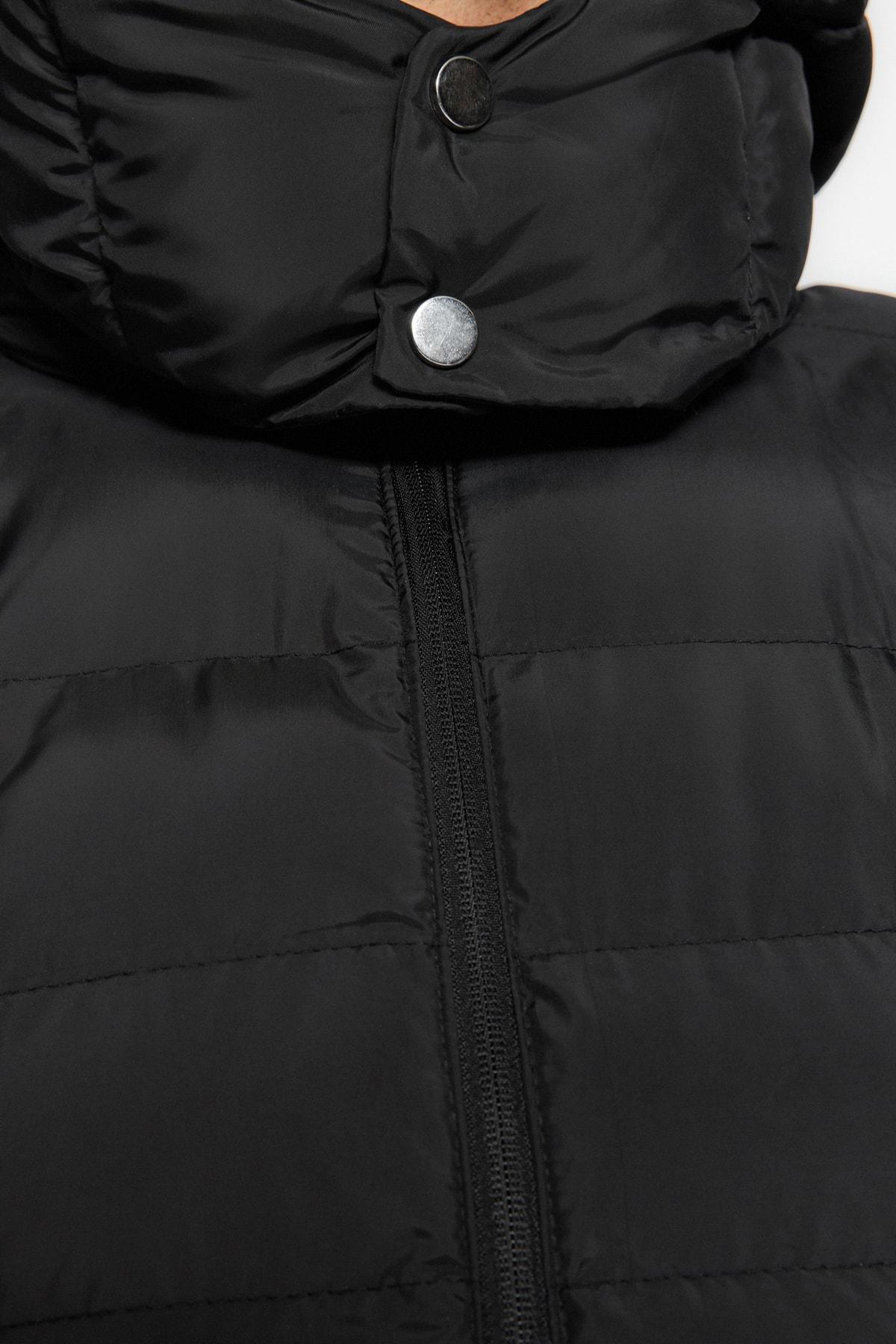 Black Puffer Hooded Jacket, , large image number 8
