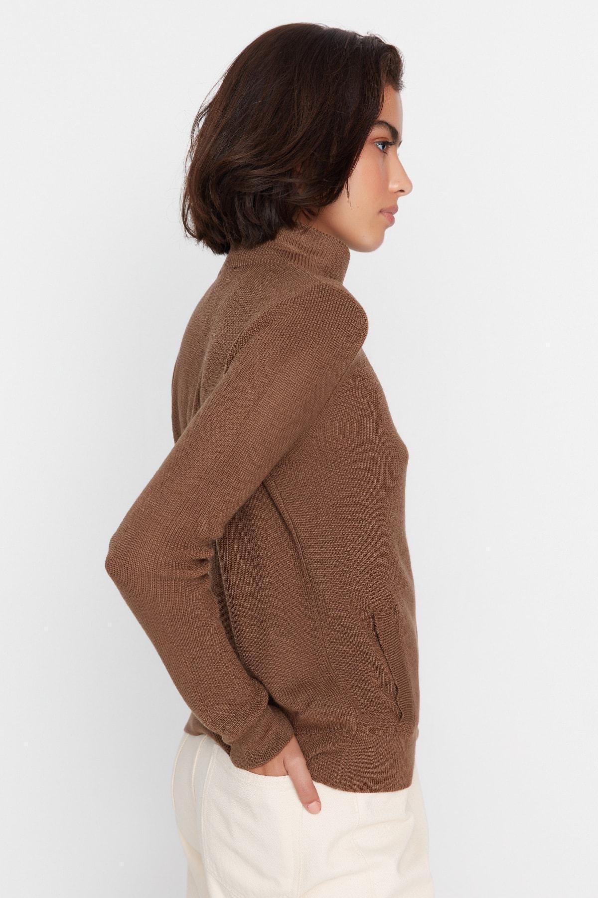 Beige Acrylic Cardigan, , large image number 3
