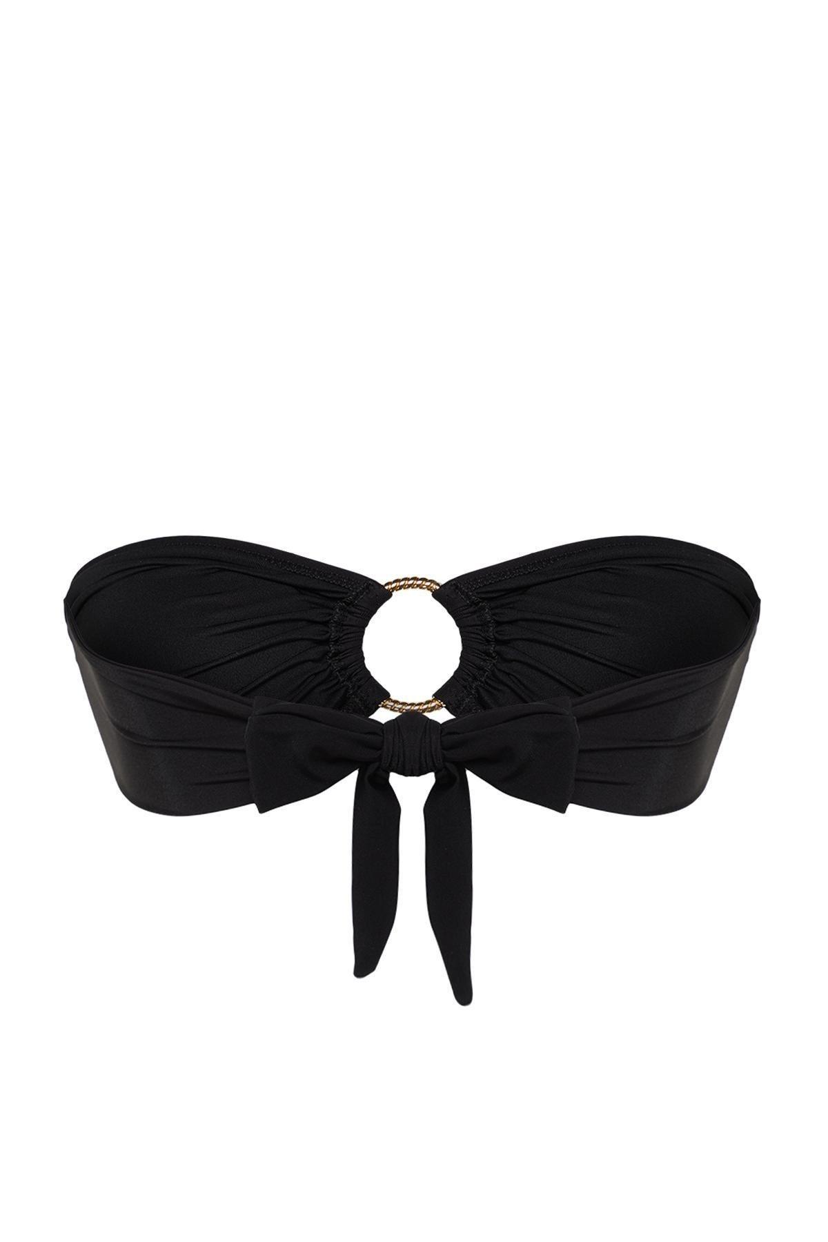 Black Strapless Accessory Bikini Top, , large image number 5
