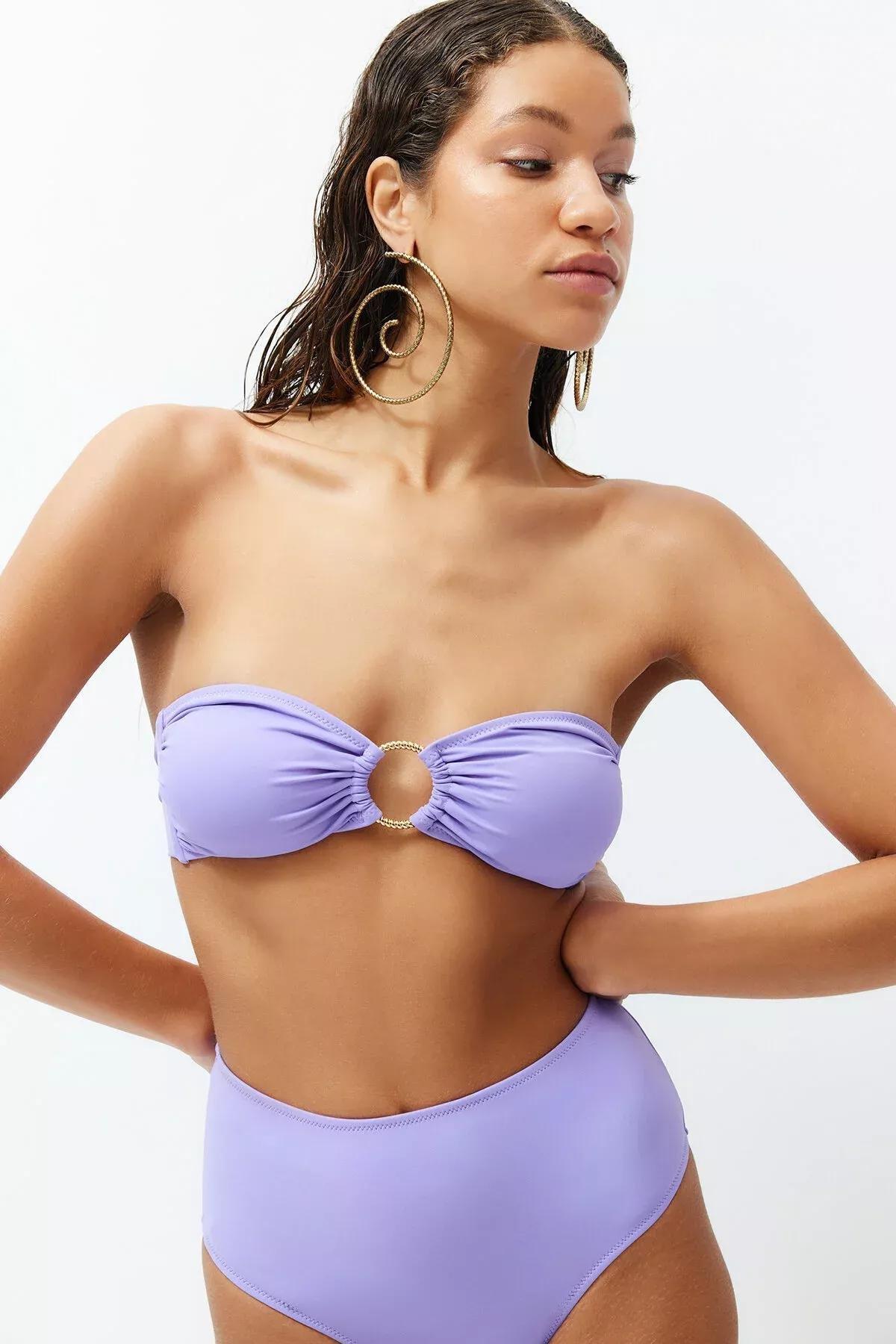 Purple Cut Out Bikini Top, C101_4765, large image number 2