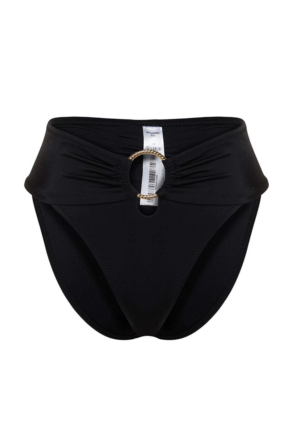 Trendyol - Black High Waist Bikini Bottom