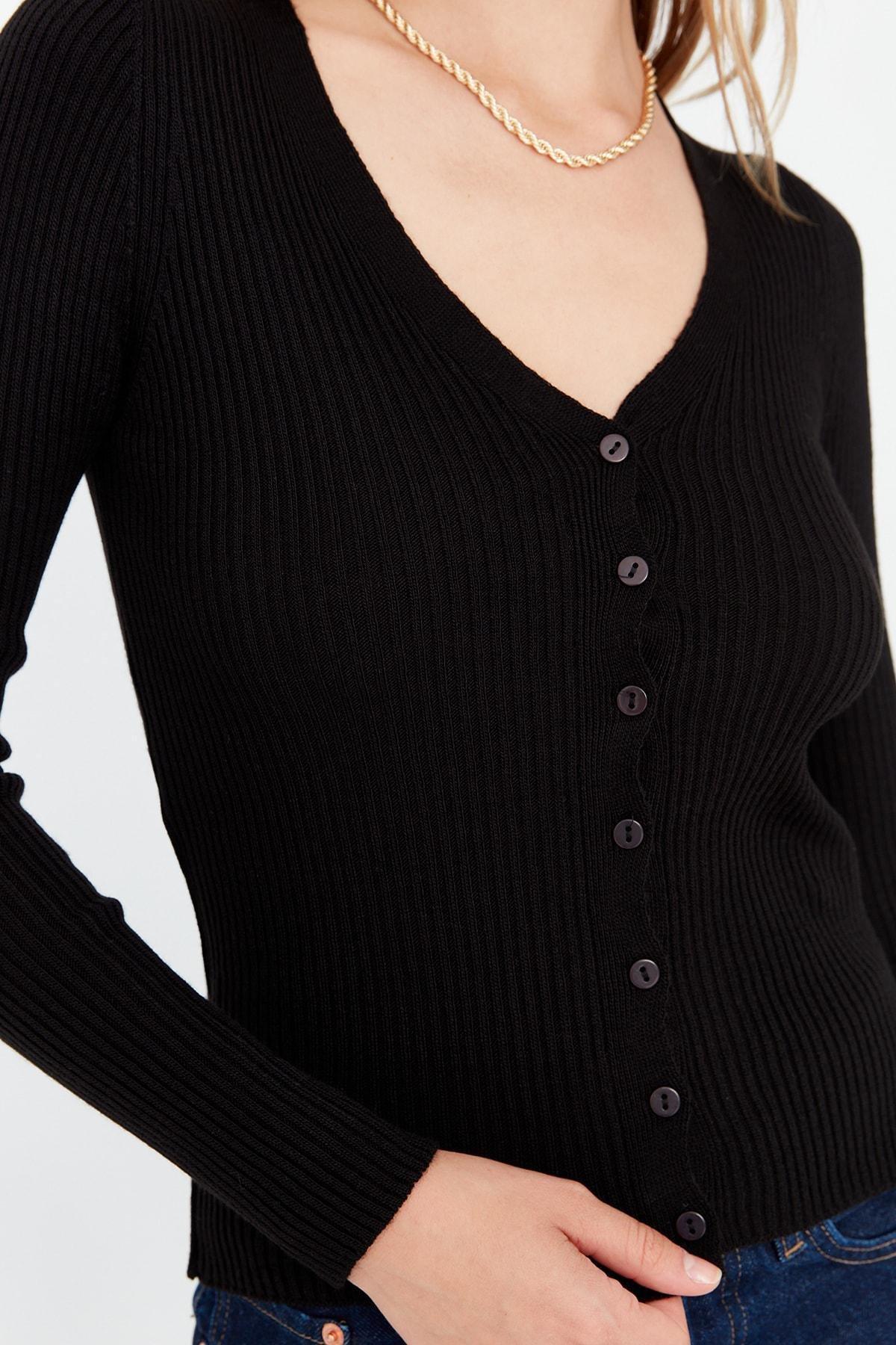 Black Striped Cardigan, , large image number 3