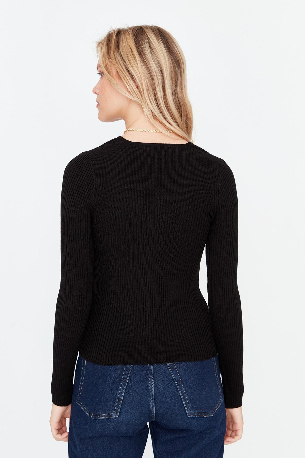 Black Striped Cardigan, , large image number 4