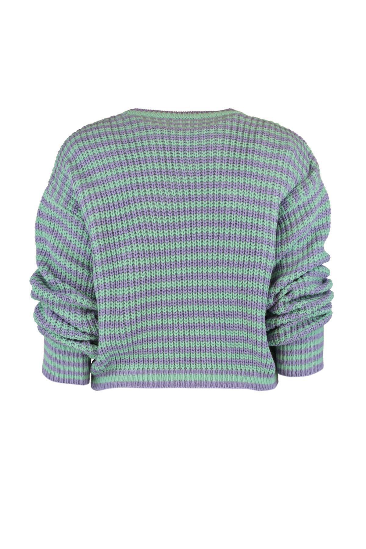 Blue Striped Knitwear Sweater, , large image number 9