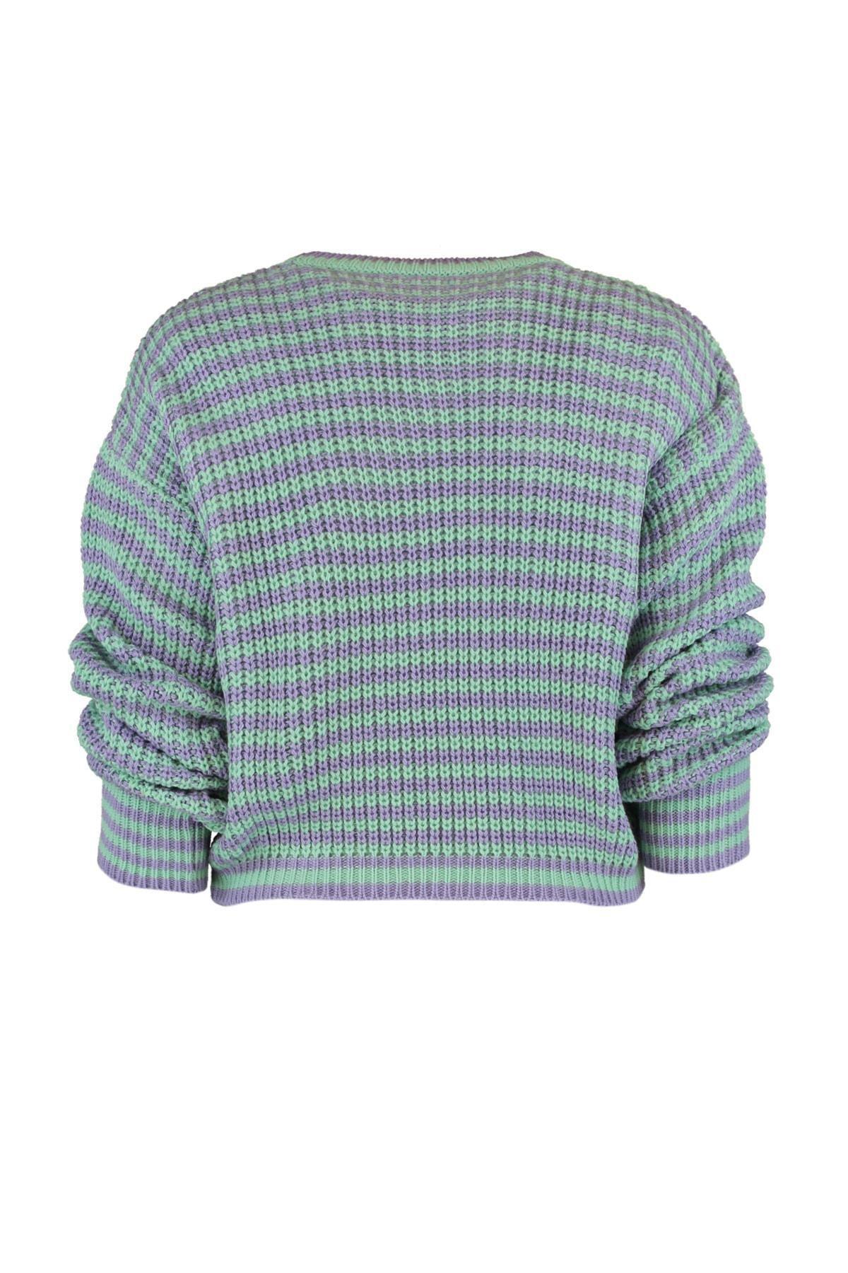 Trendyol - Blue Striped Knitwear Sweater