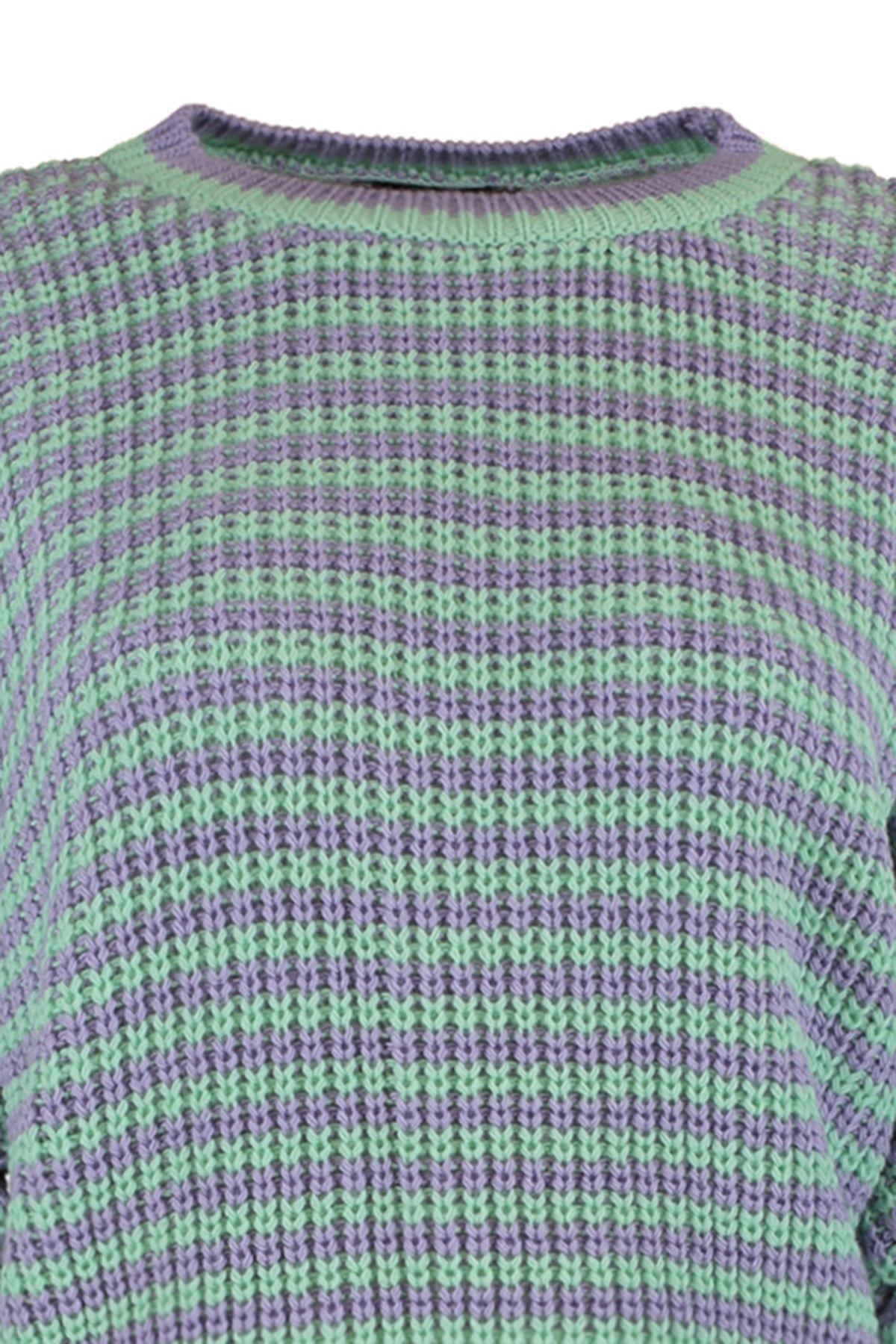 Blue Striped Knitwear Sweater, , large image number 13