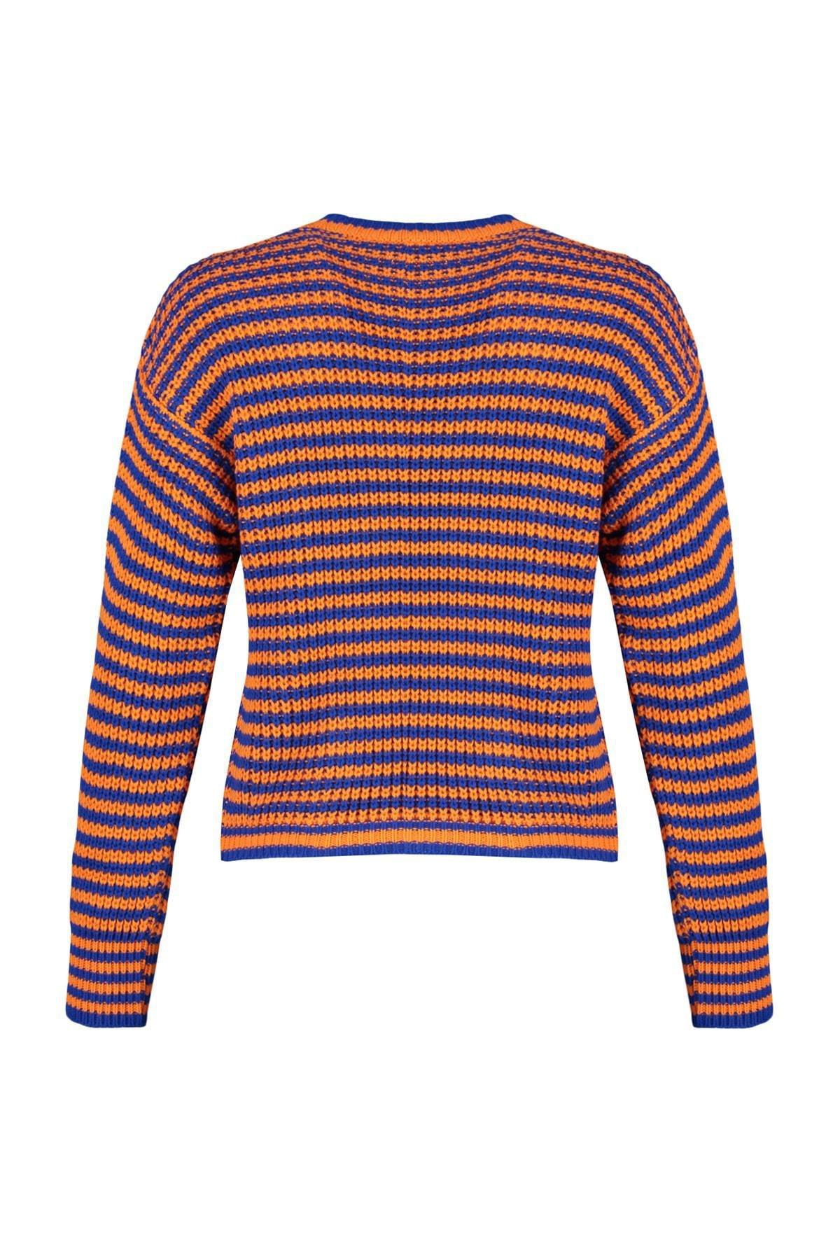 Blue Striped Knitwear Sweater, , large image number 15