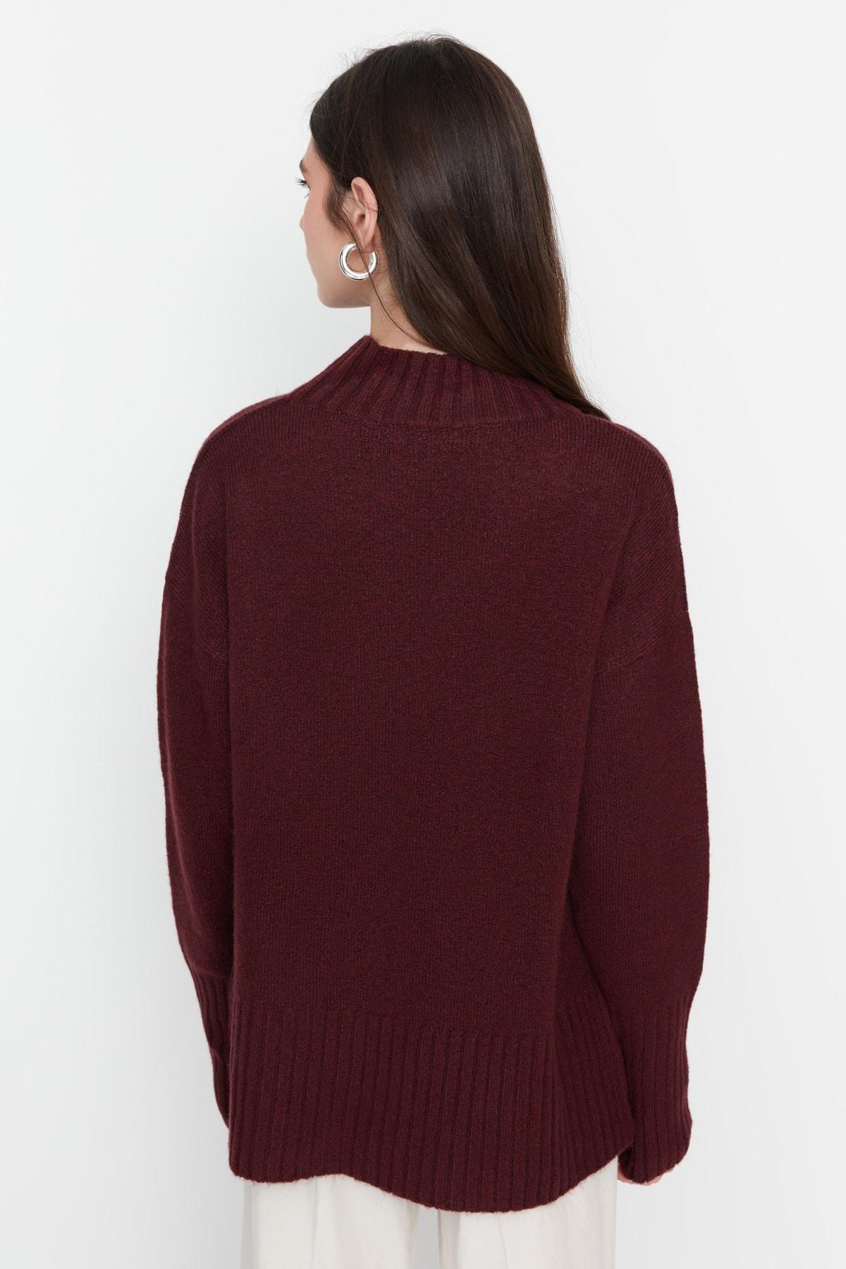 Burgundy Regular Fit Sweater, , large image number 4