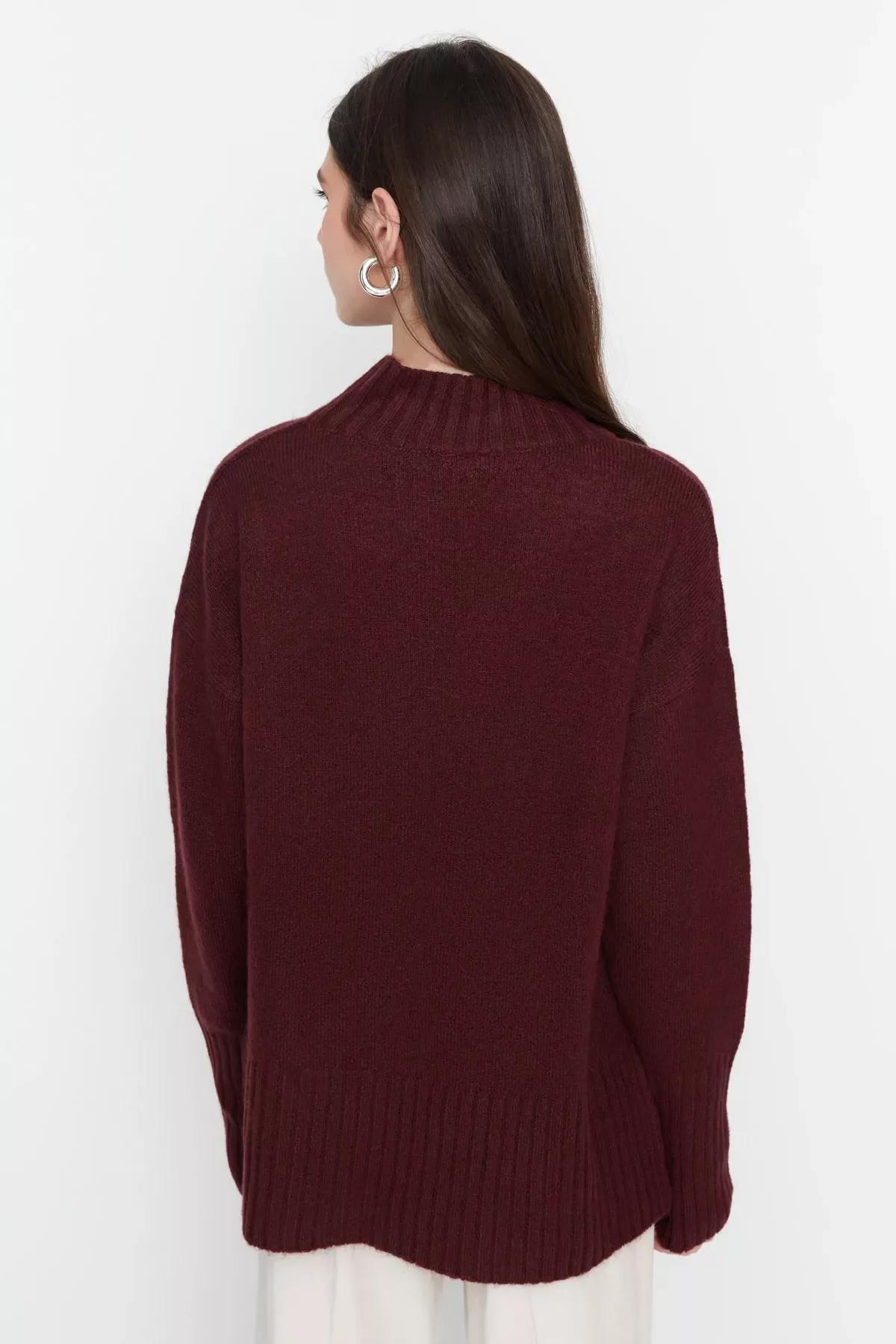 Burgundy Regular Fit Sweater, Burgundy, large image number 4