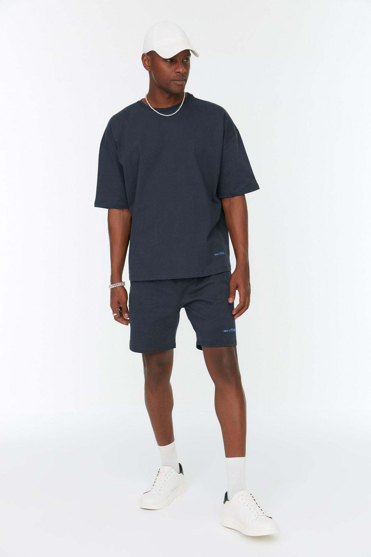 Navy Oversize Sweatsuit Co-Ord Set, Dark blue, large image number 0
