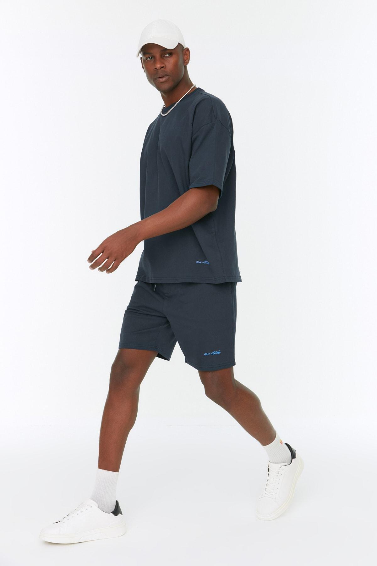 Navy Oversize Sweatsuit Co-Ord Set, Dark blue, large image number 3