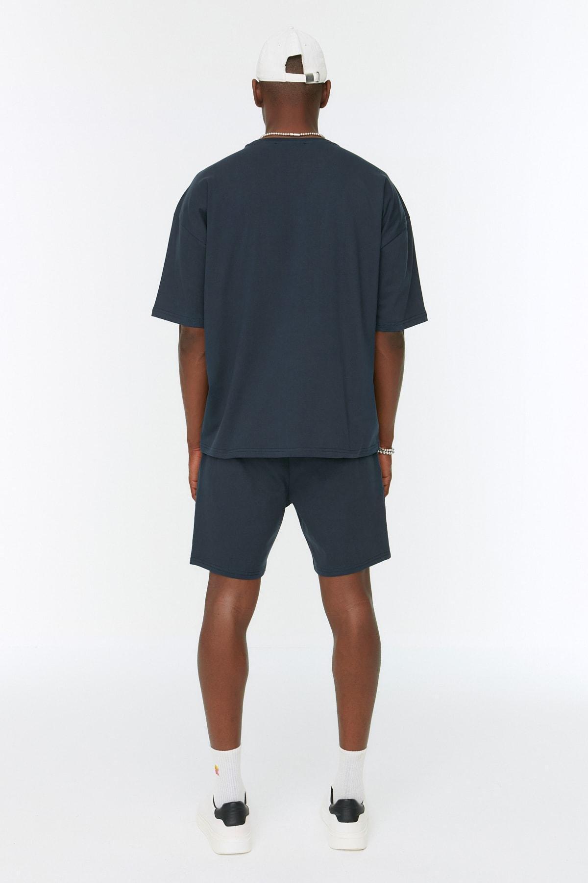 Navy Oversize Sweatsuit Co-Ord Set, Dark blue, large image number 4