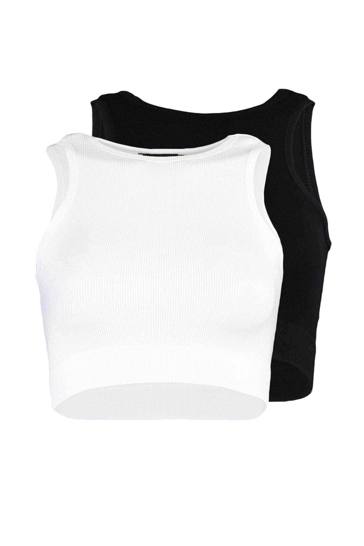 Black Halter Neck Sports Bra, Set Of 2, , large image number 0