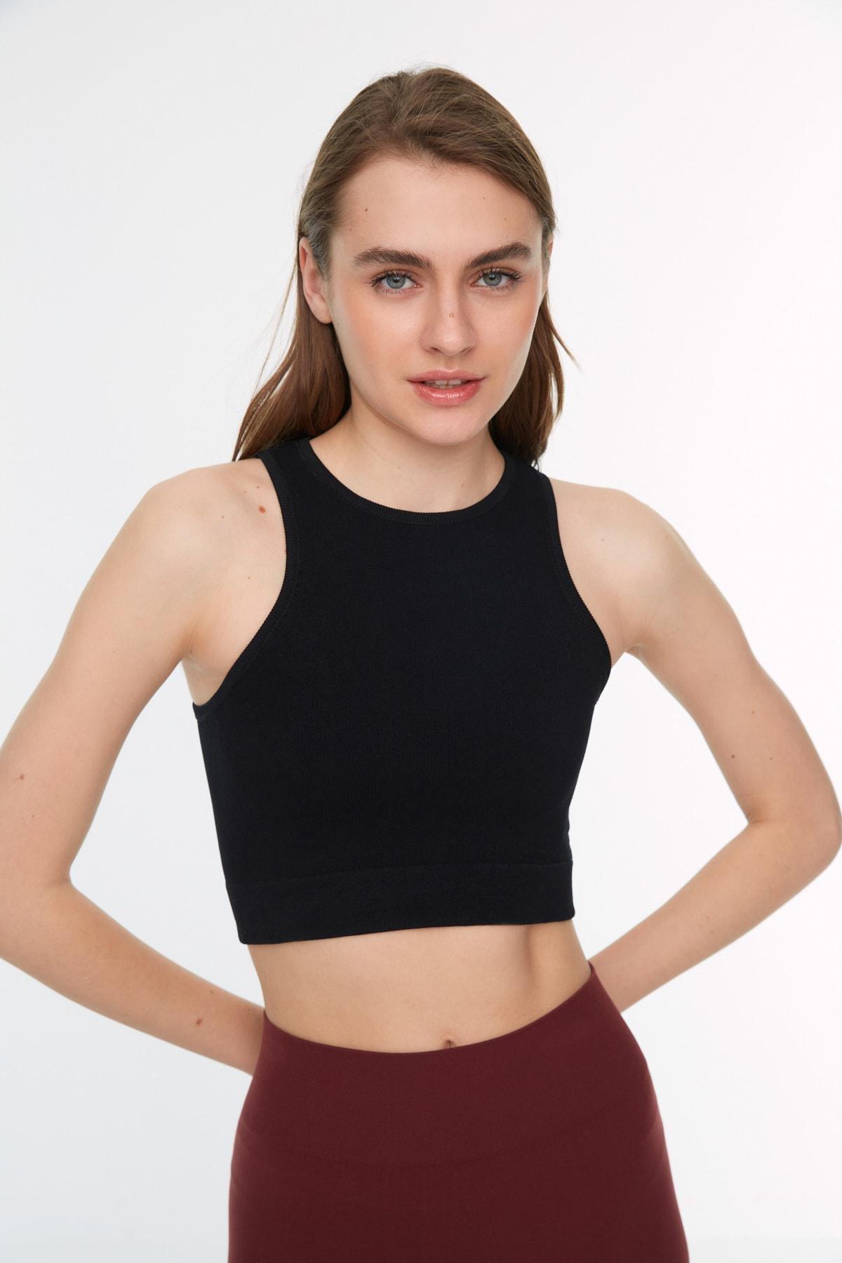 Black Halter Neck Sports Bra, Set Of 2, , large image number 3