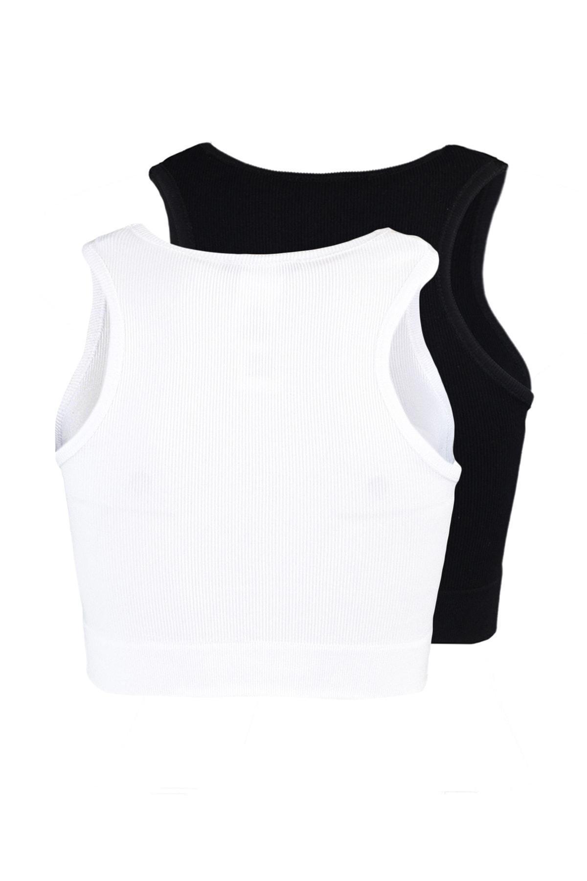 Black Halter Neck Sports Bra, Set Of 2, , large image number 4