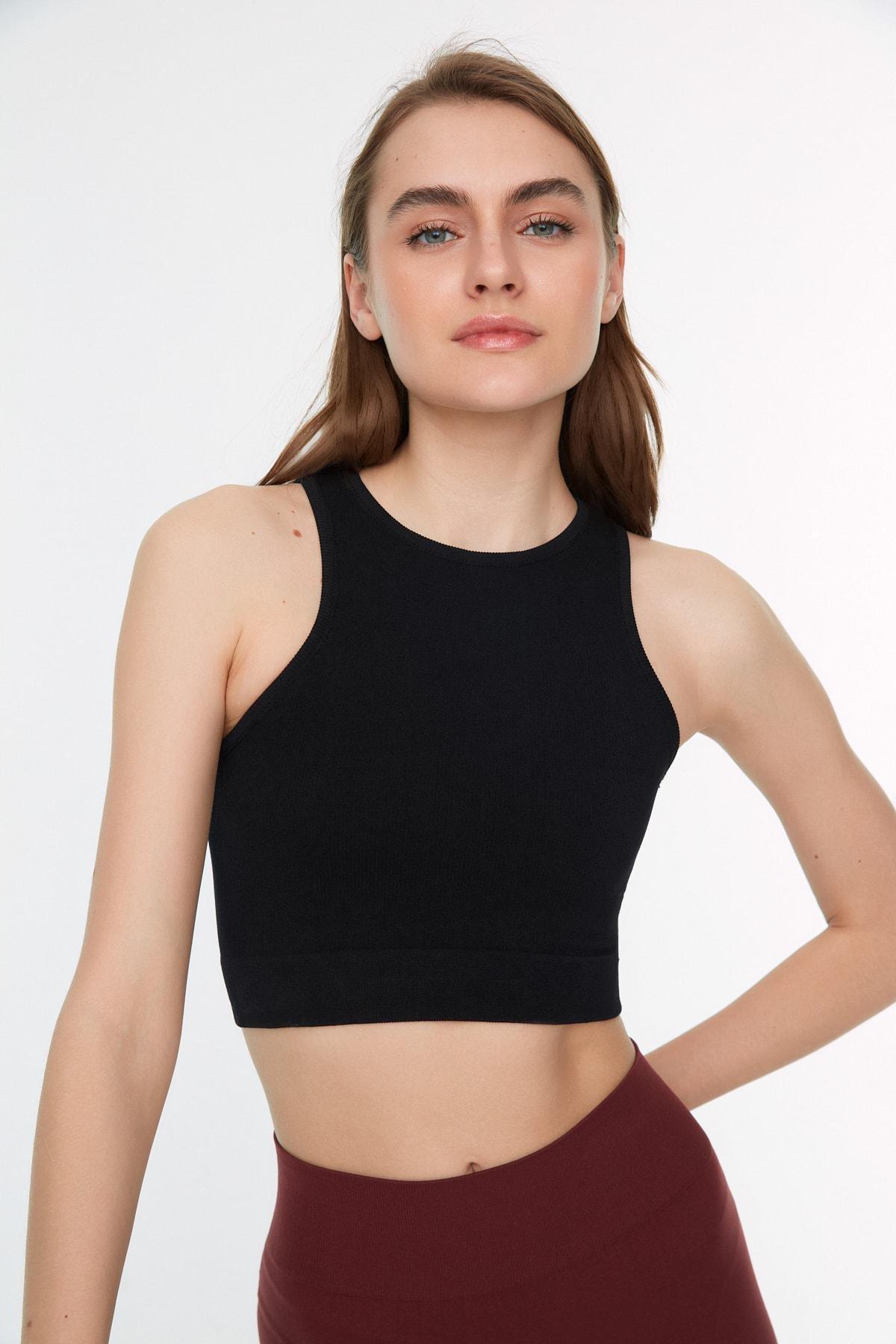 Black Halter Neck Sports Bra, Set Of 2, , large image number 5