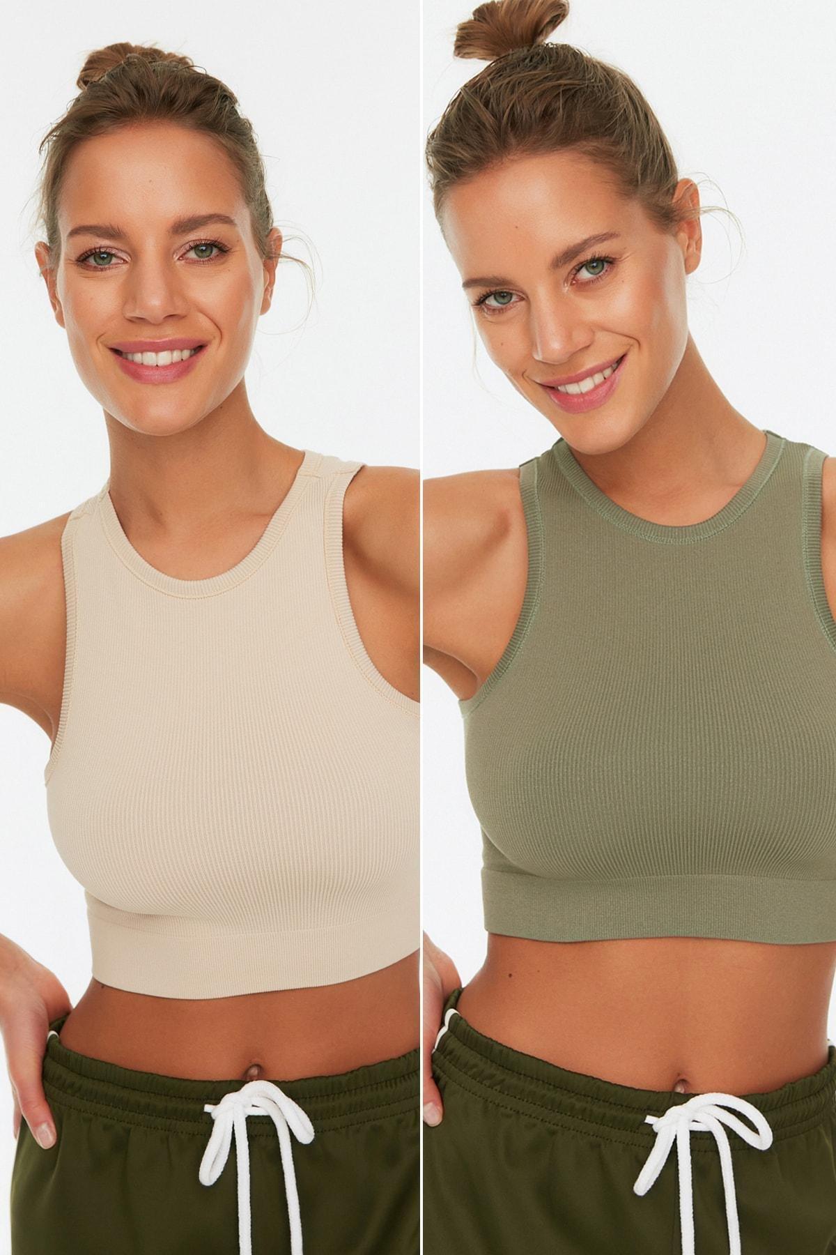 Multicolour Plain Sports Bra, Set Of 2, , large image number 1