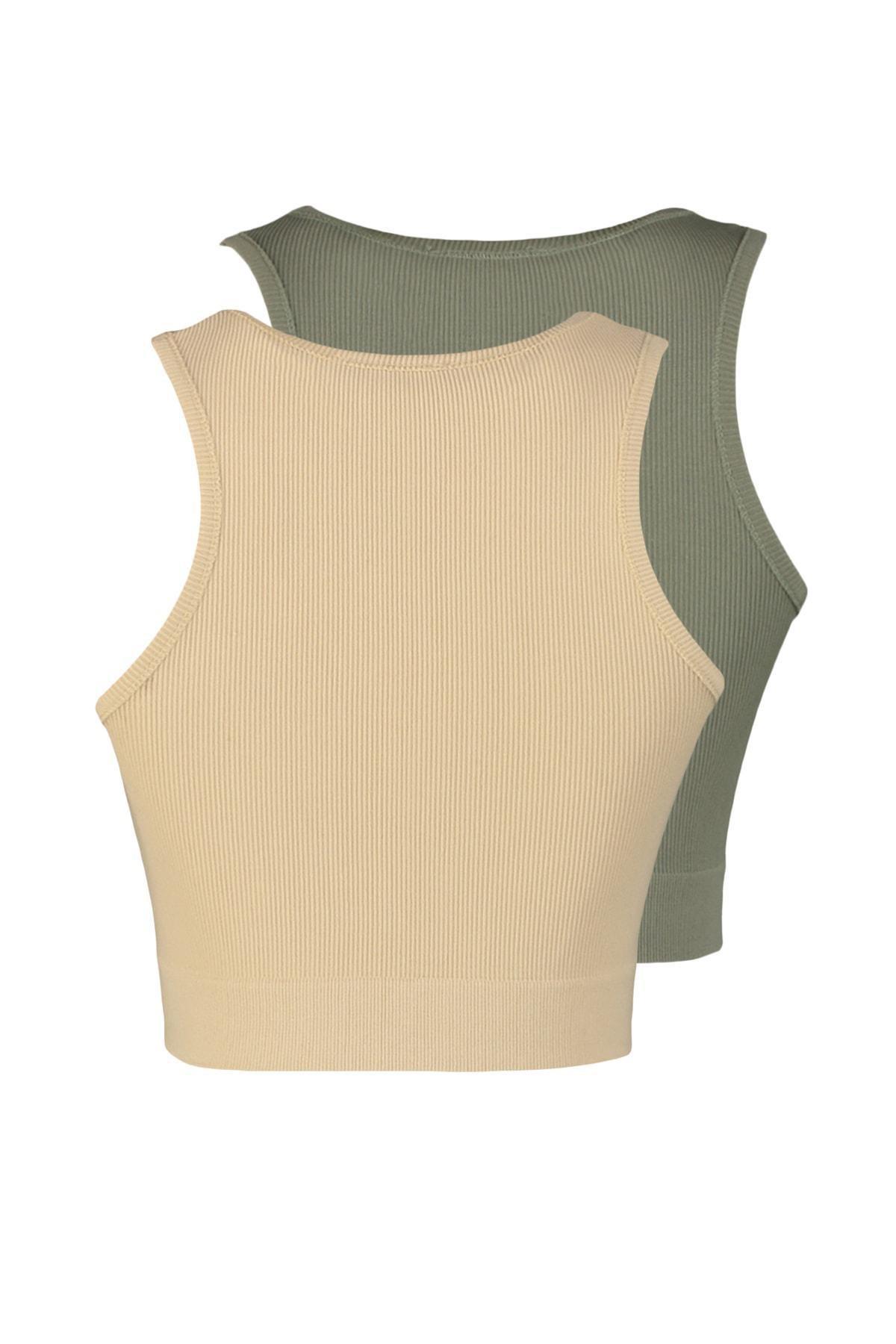 Multicolour Plain Sports Bra, Set Of 2, , large image number 4