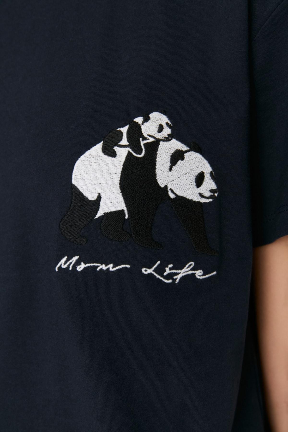 طقم بيجاما مزين بطبعة، كحلي, Dark blue, large image number 2