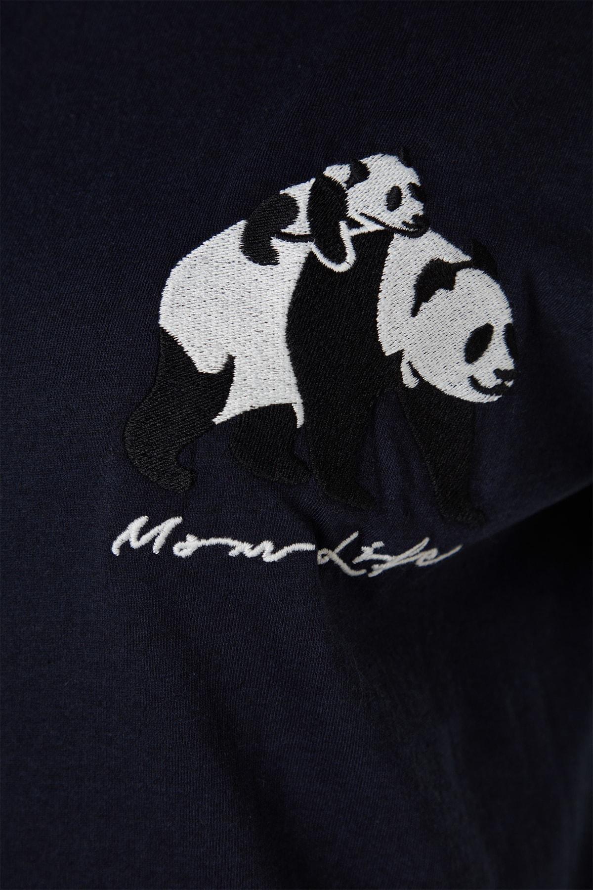 Navy Printed Pajama Set, , large image number 6