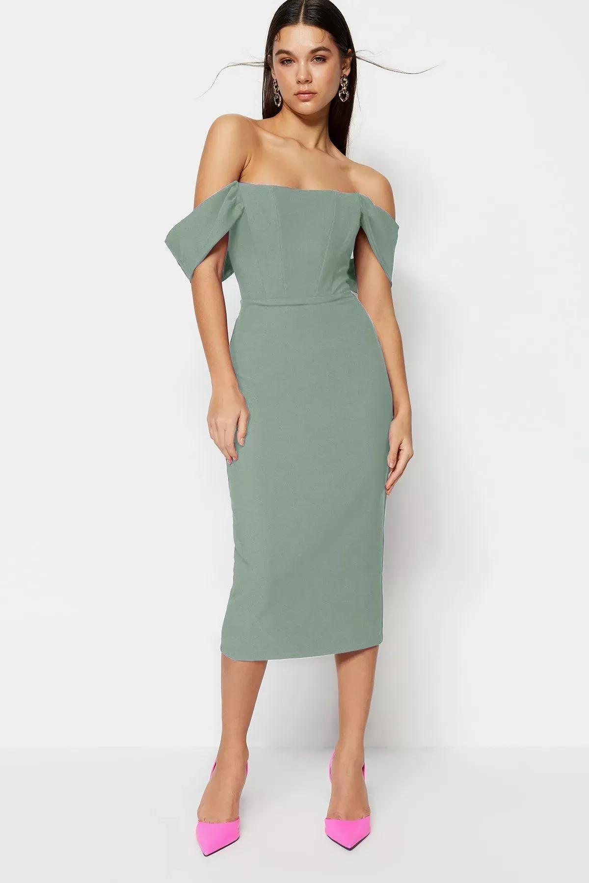 Mint Detailed Woven Occasionwear Dress, , large image number 0