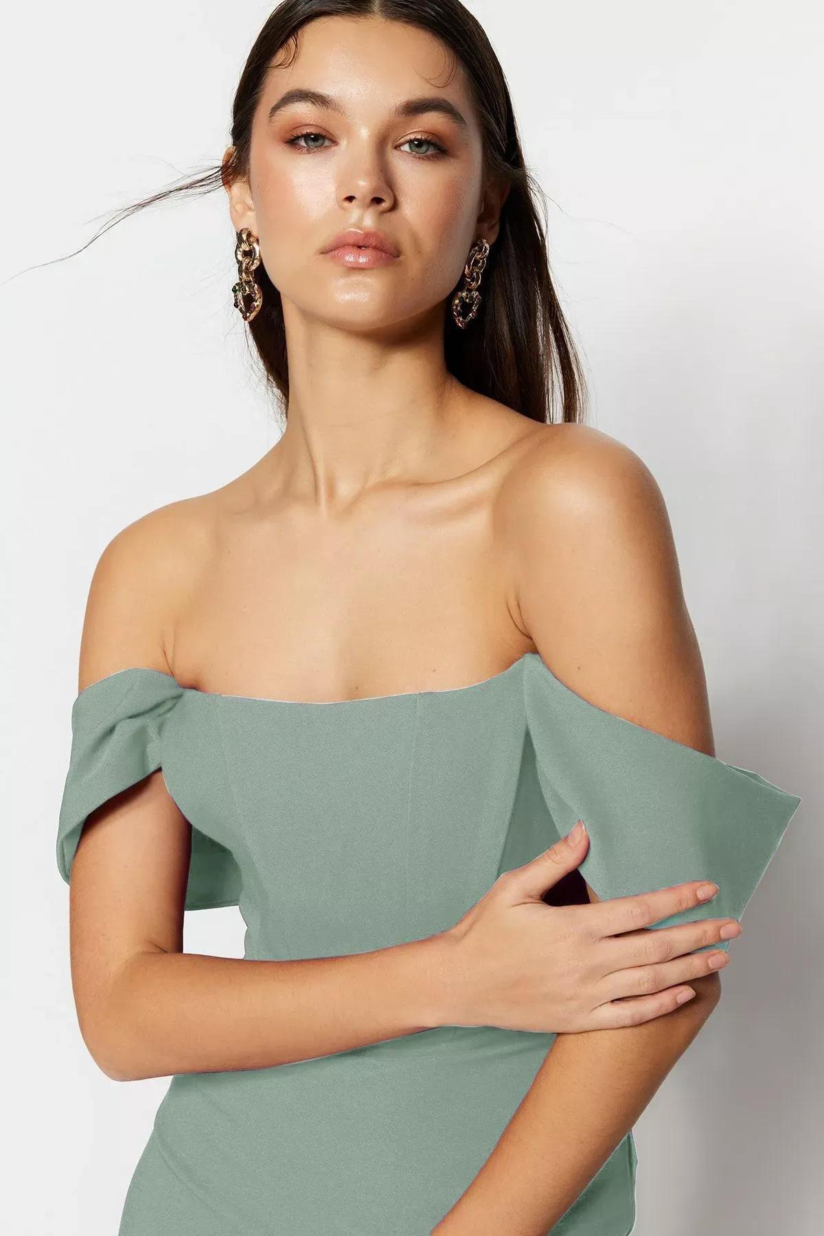 Mint Detailed Woven Occasionwear Dress, , large image number 2