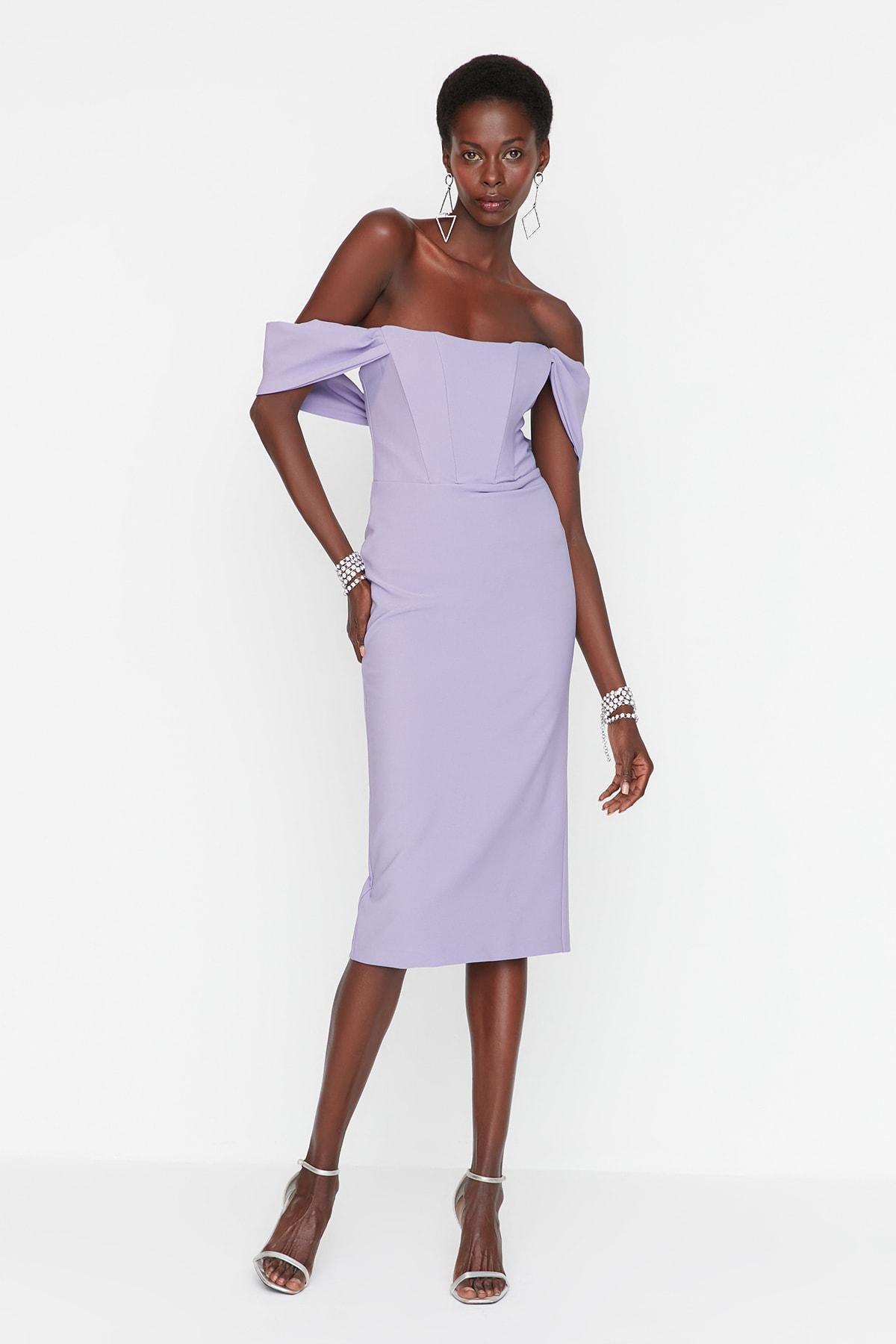 Purple Fitted Occasionwear Dress, Purple, large image number 0