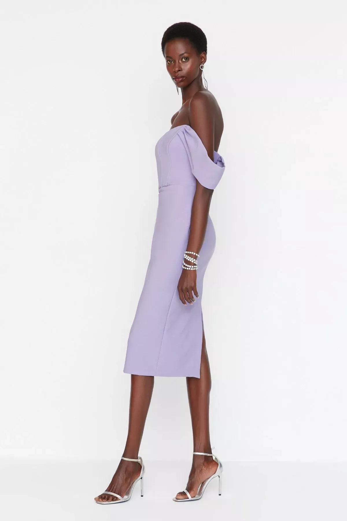 فستان مناسبات بقصة ضيقة، بنفسجي, Purple, large image number 2