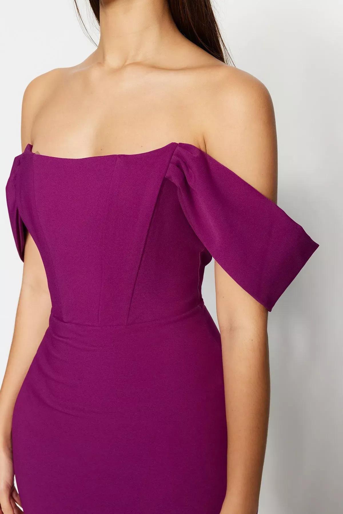 فستان مناسبات بقصة ضيقة، بنفسجي, Purple, large image number 5
