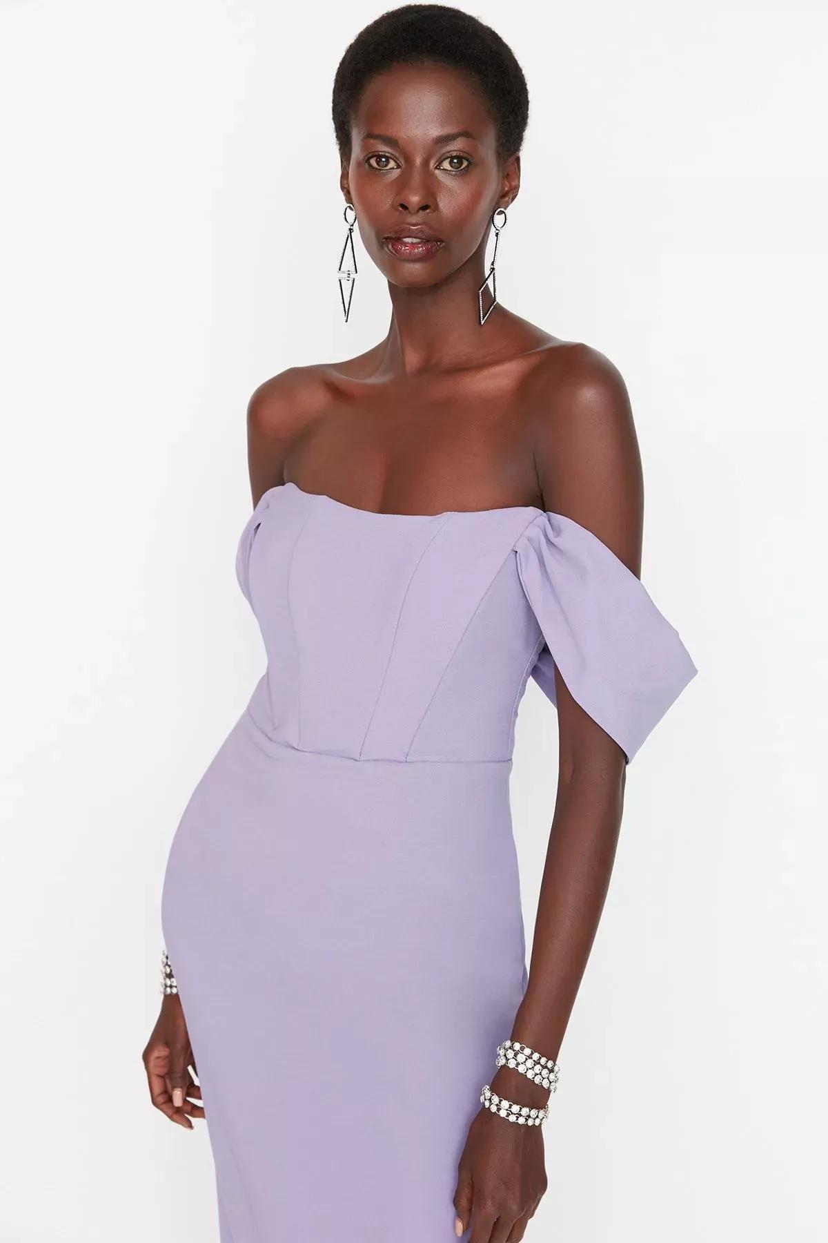 فستان مناسبات بقصة ضيقة، بنفسجي, Purple, large image number 6