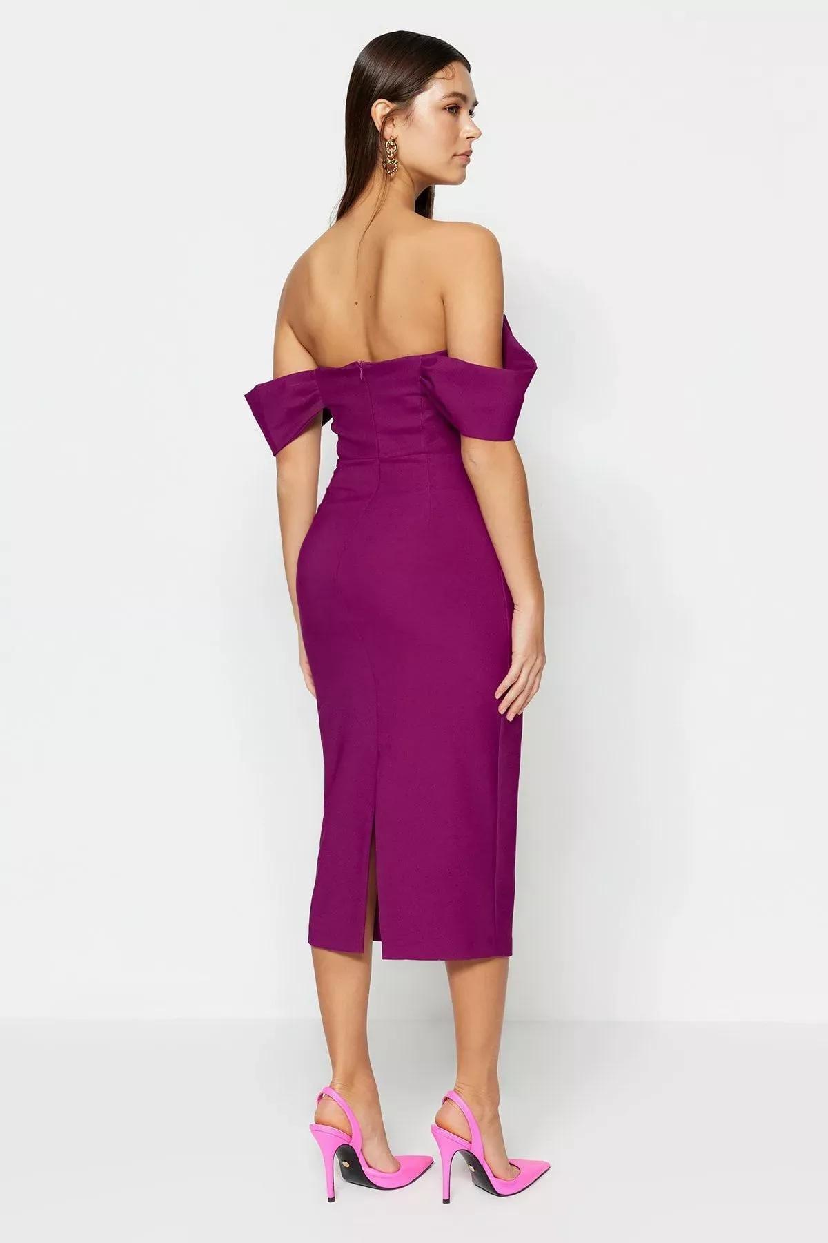فستان مناسبات بقصة ضيقة، بنفسجي, Purple, large image number 7