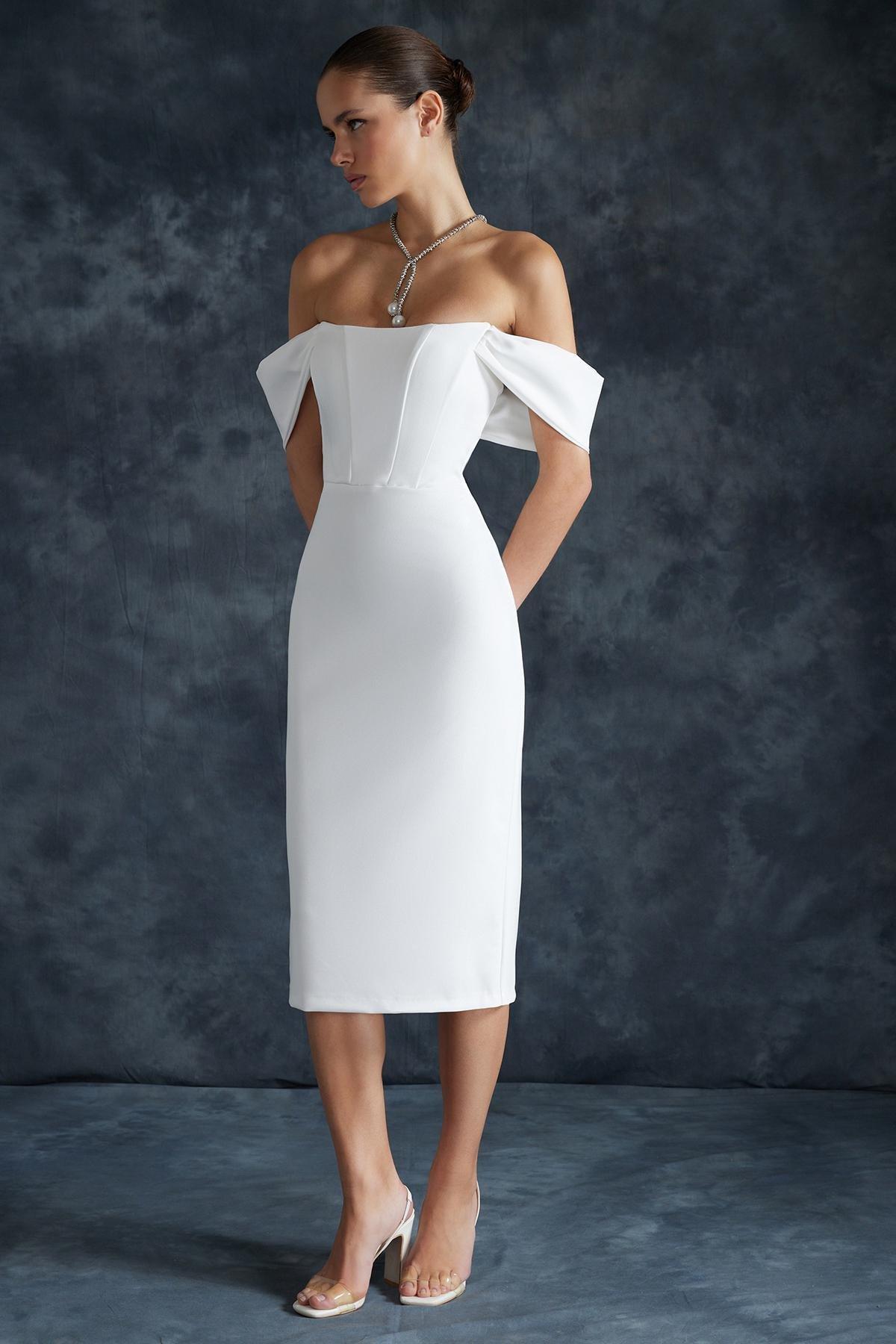 Cream Bodycon Dress, , large image number 1
