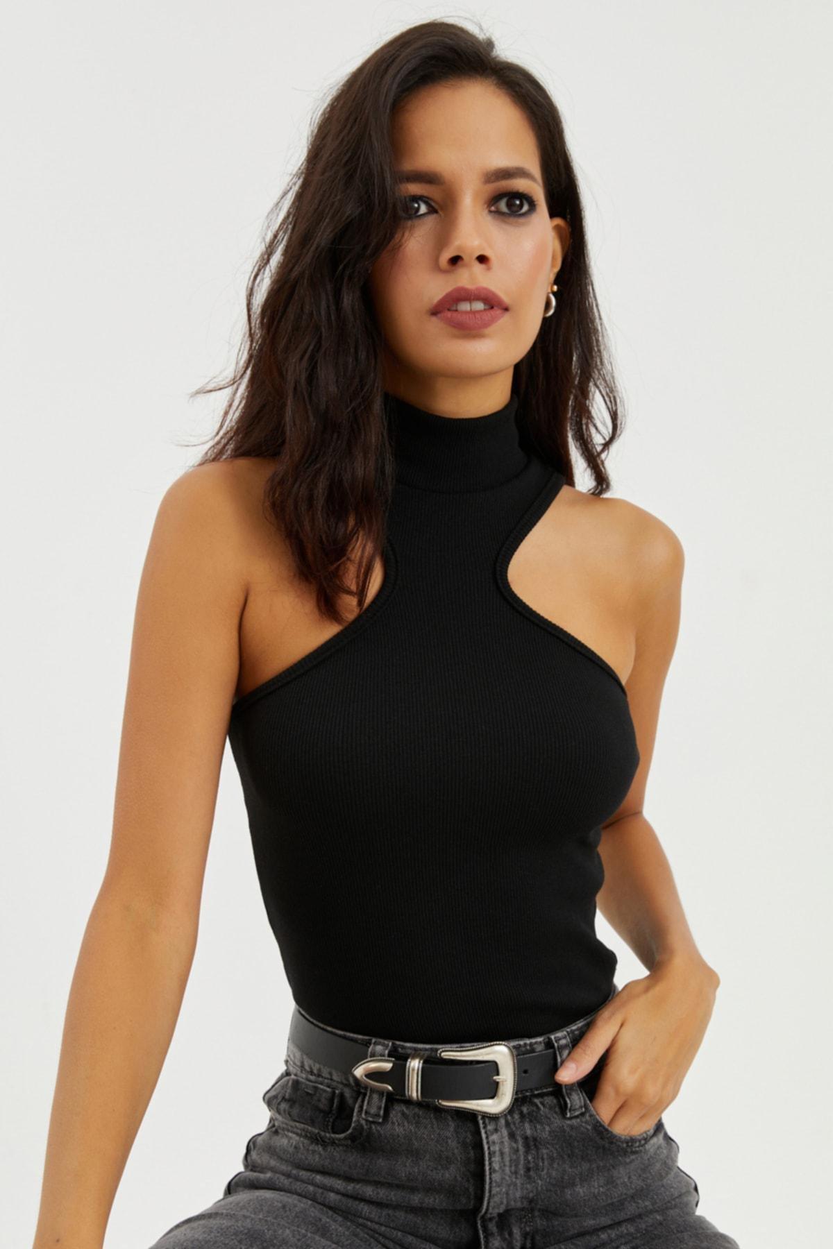 Black Basic Slim Top, , large image number 0