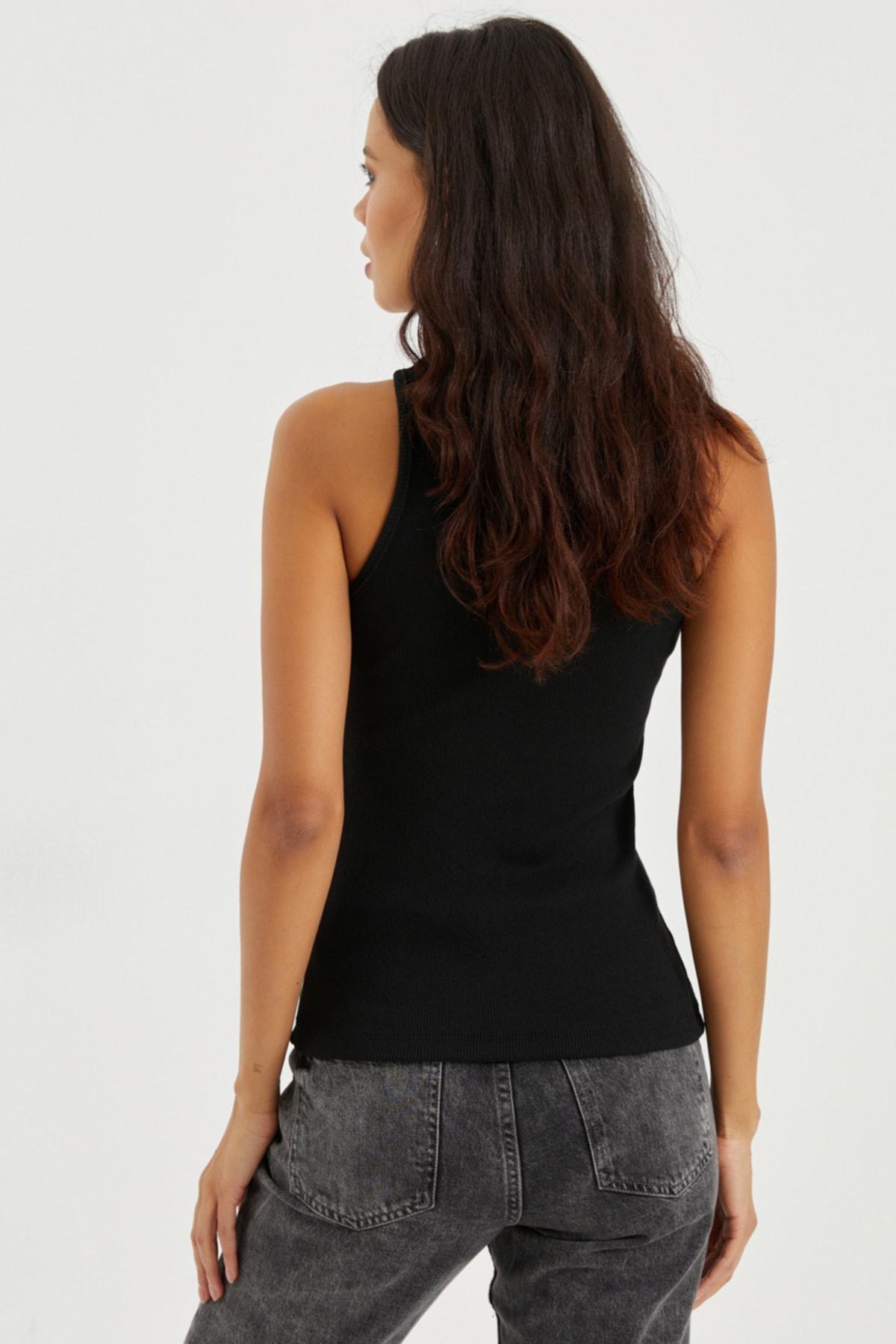 Black Basic Slim Top, , large image number 3