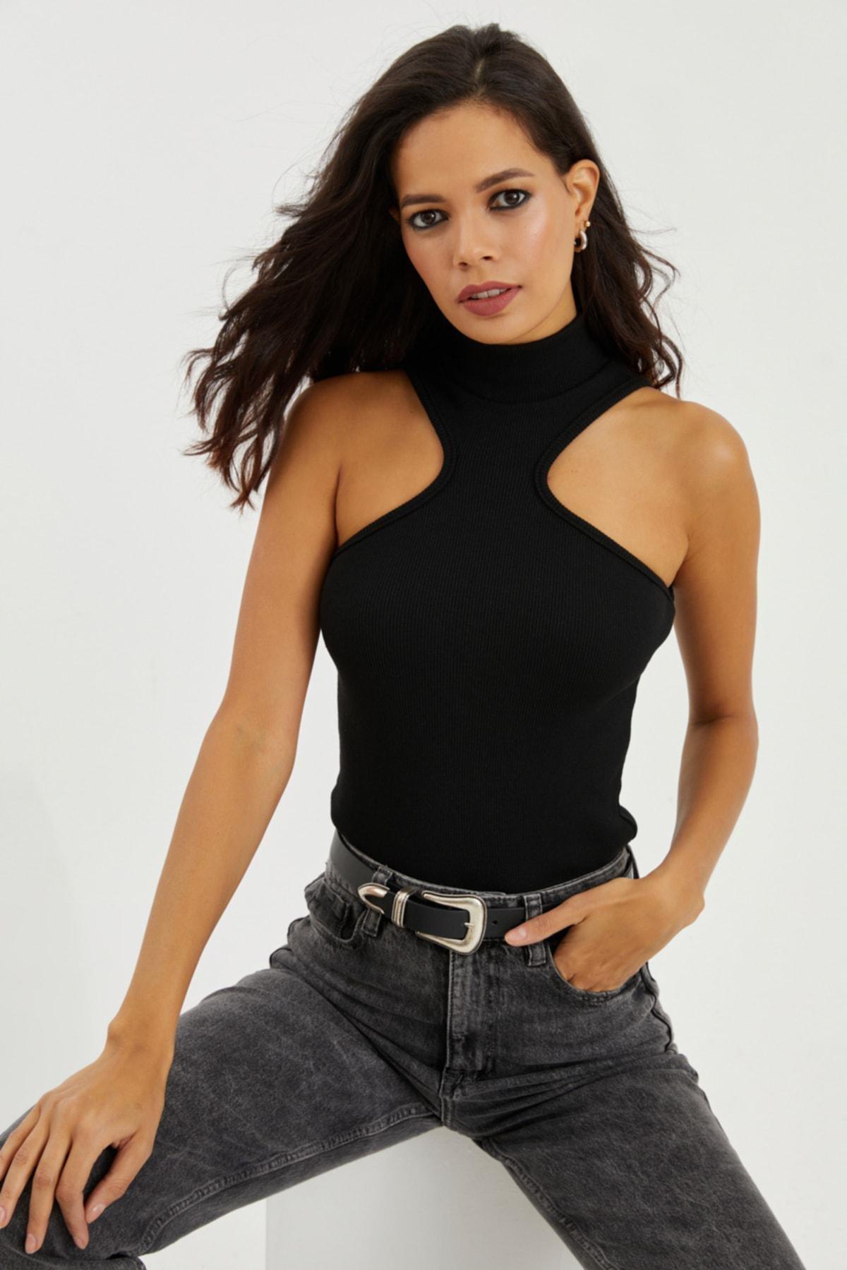 Black Basic Slim Top, , large image number 4