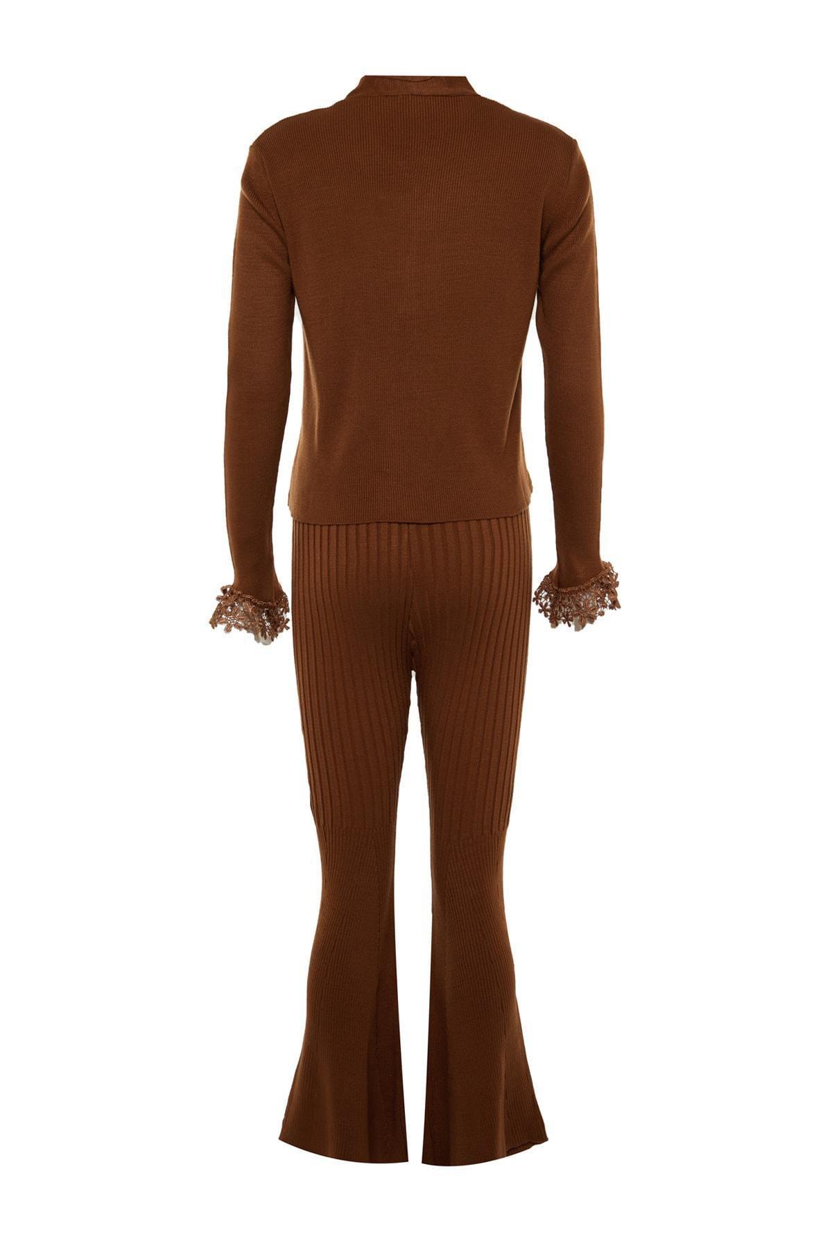 Brown V-Neck Co-Ord Set
, , large image number 6
