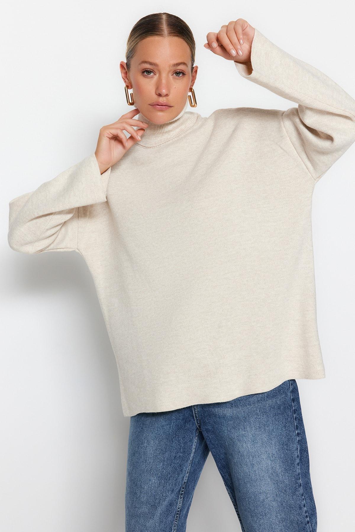Sweater - Beige - Oversize, Single, , large image number 1