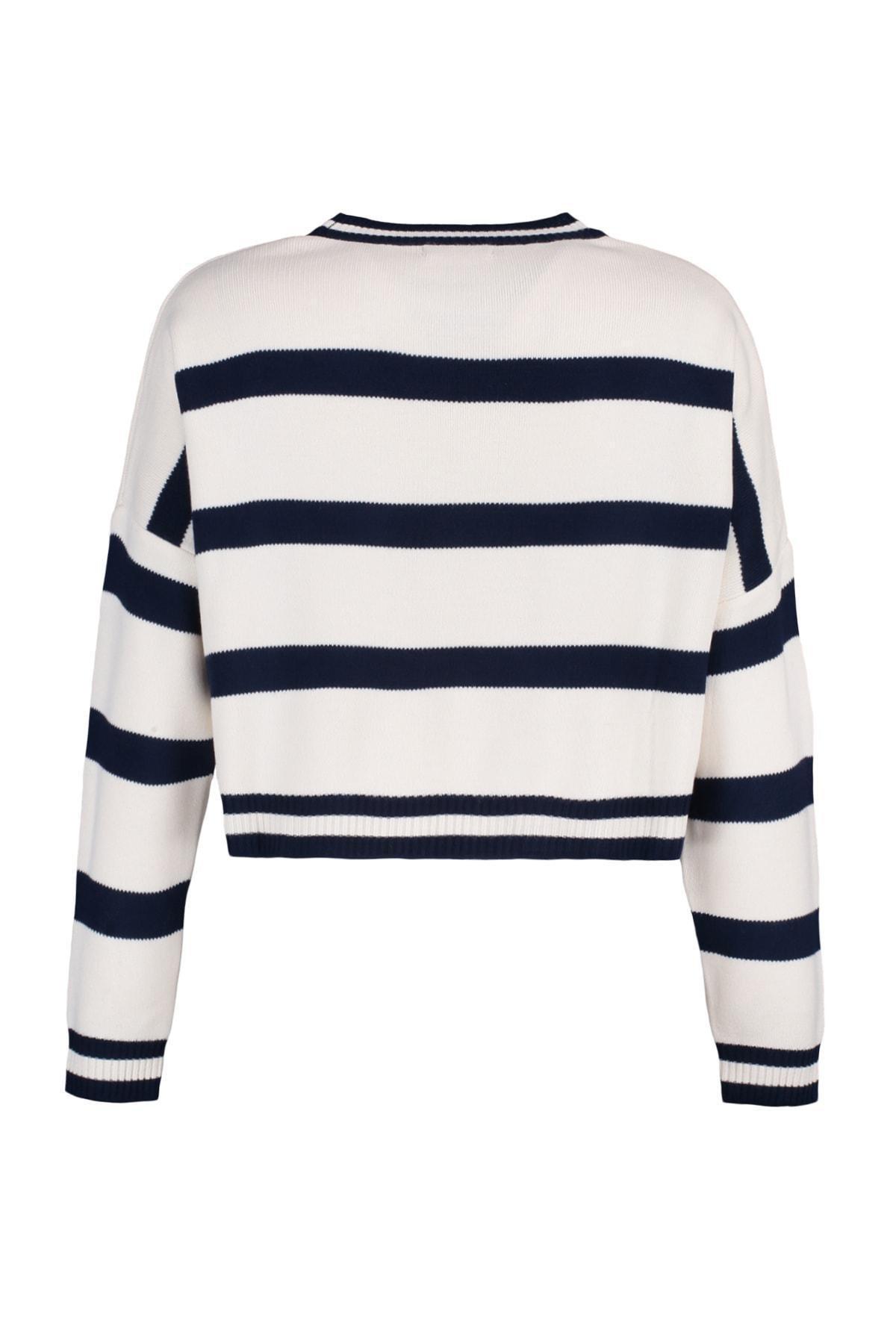 White Regular Striped Sweater, , large image number 5