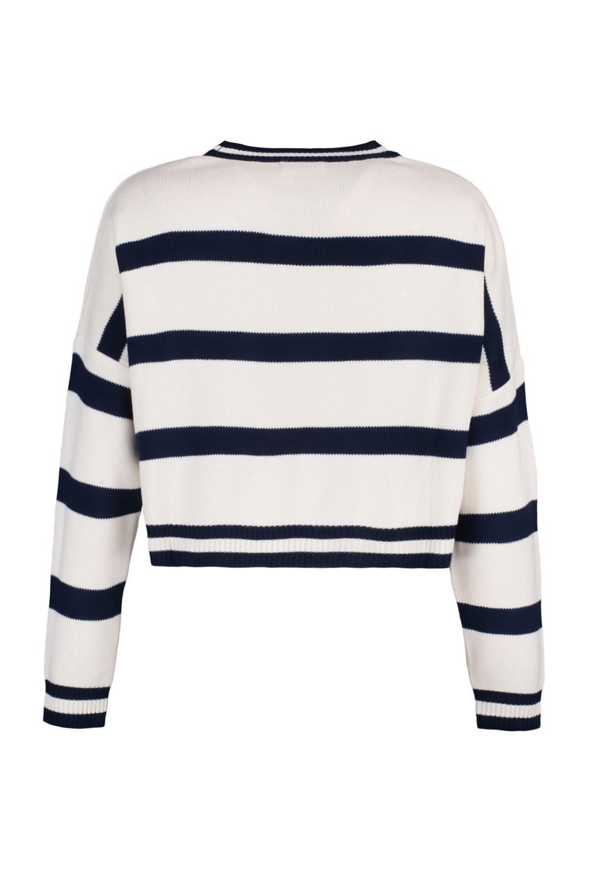 Trendyol - White Regular Striped Sweater<br>