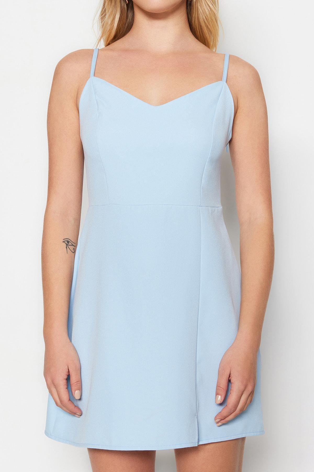 Blue Skater Mini Dress, , large image number 2