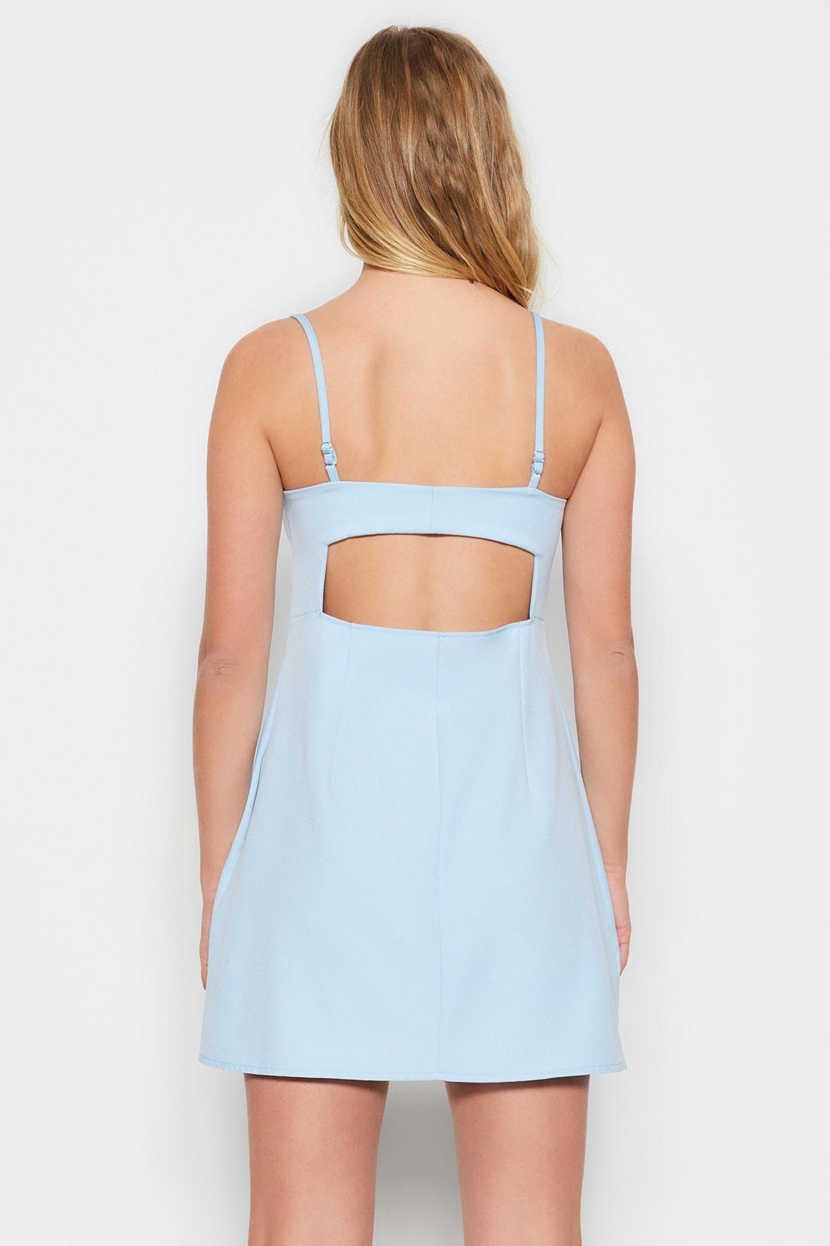 Blue Skater Mini Dress, , large image number 5