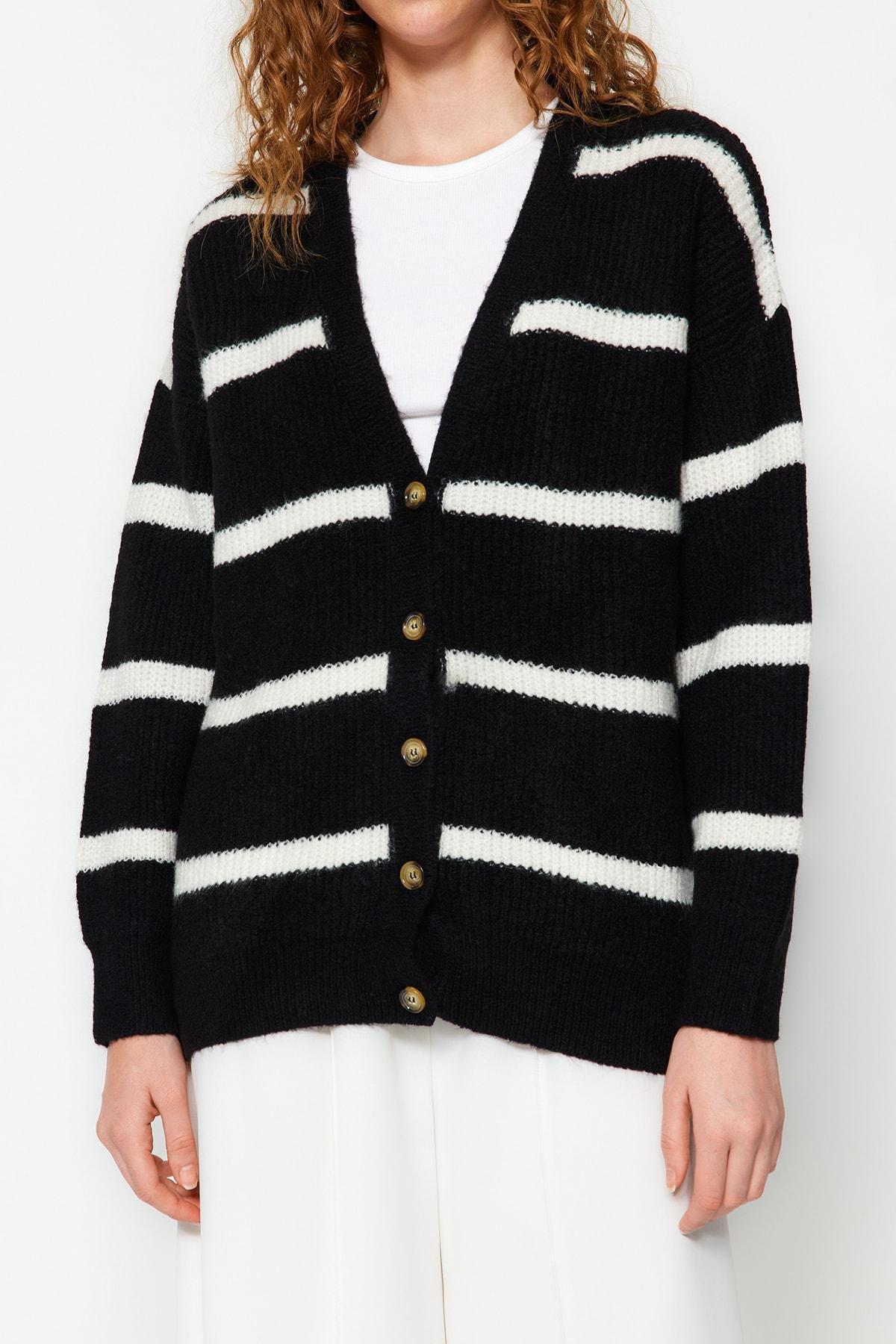 Black Oversize Cardigan, Black, large image number 2