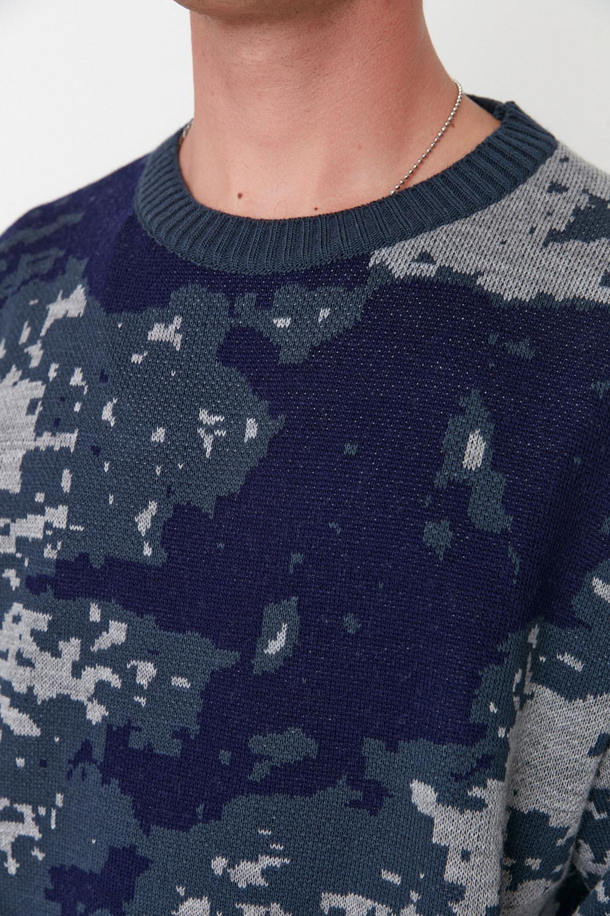 Blue Crew Neck Sweater, , large image number 2