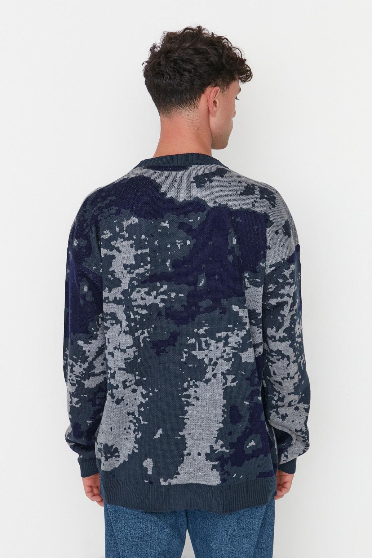 Blue Crew Neck Sweater, , large image number 4