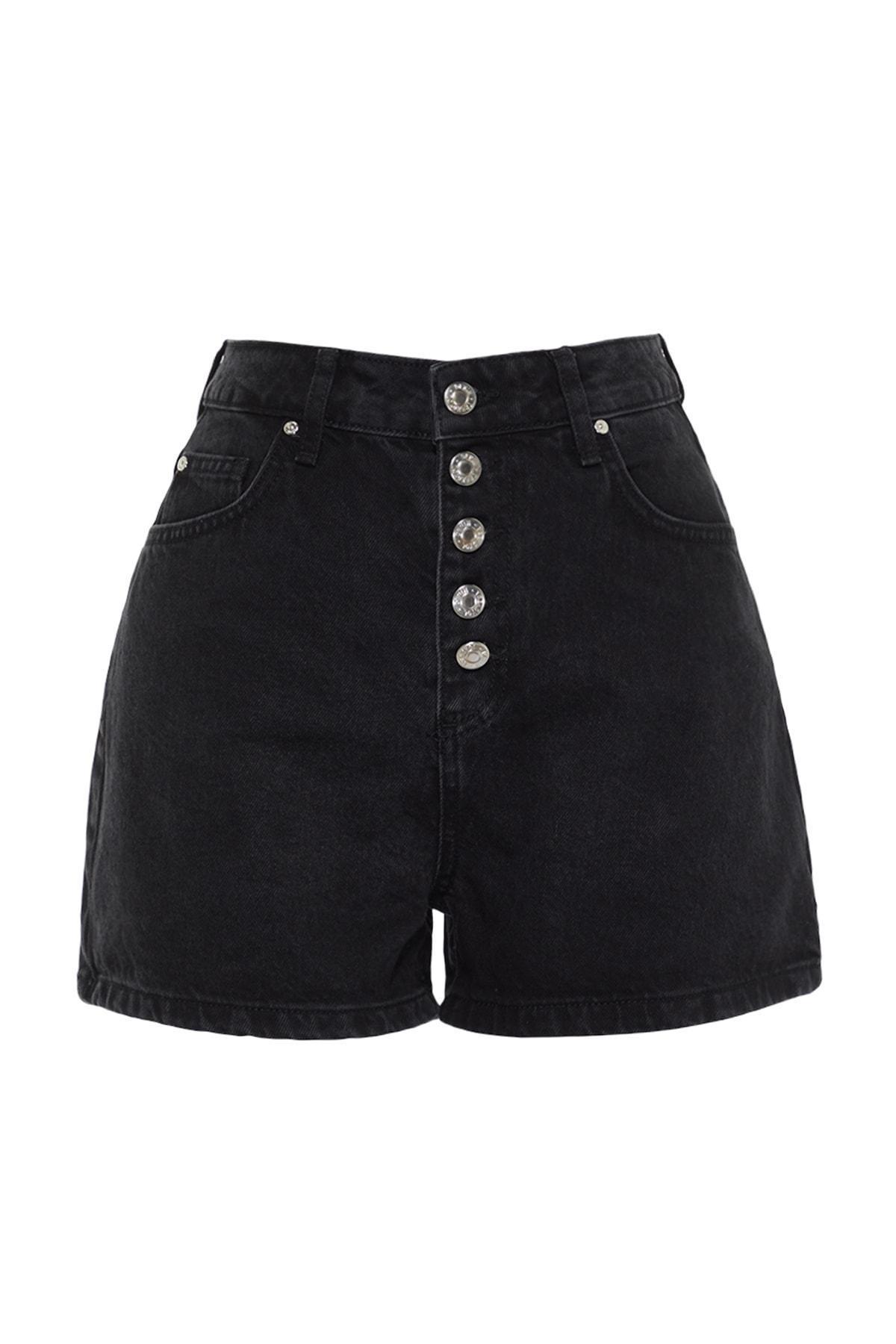 Black High Waist Shorts, , large image number 5