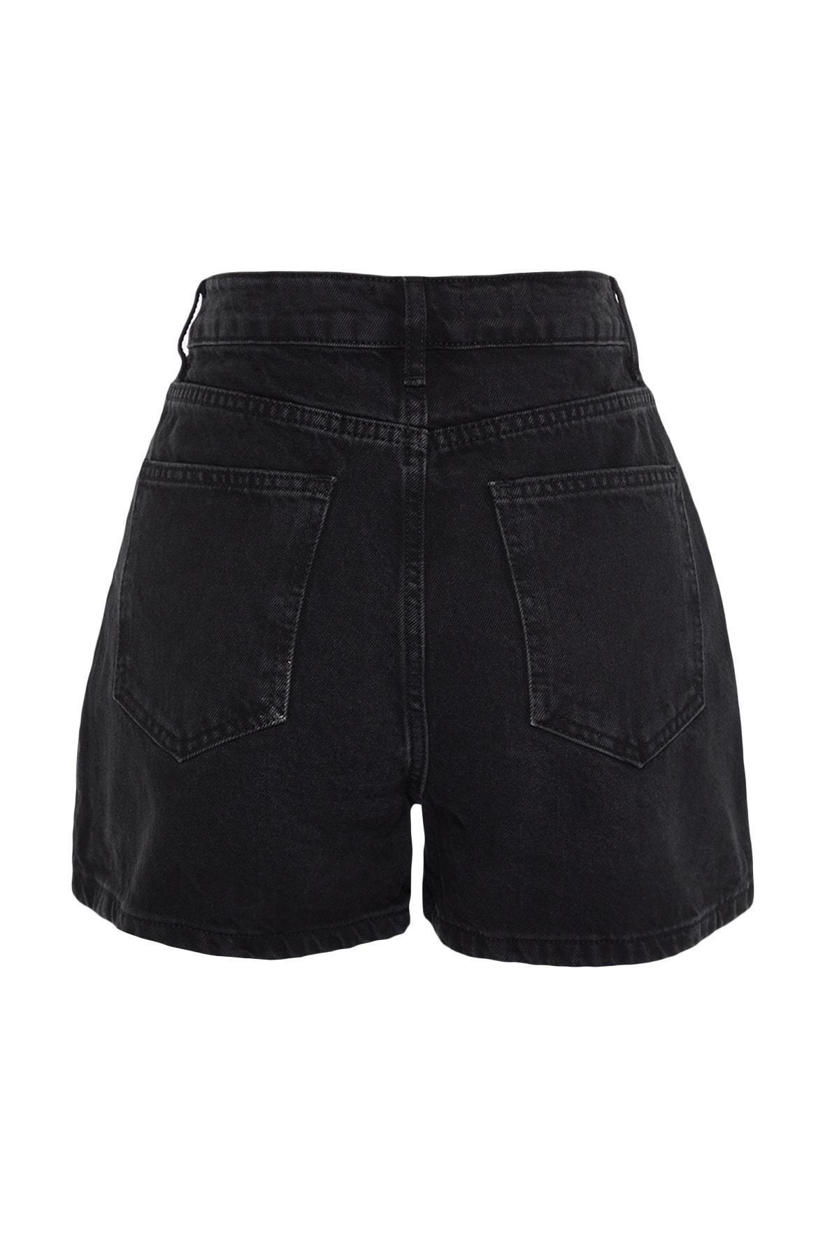Black High Waist Shorts, , large image number 7